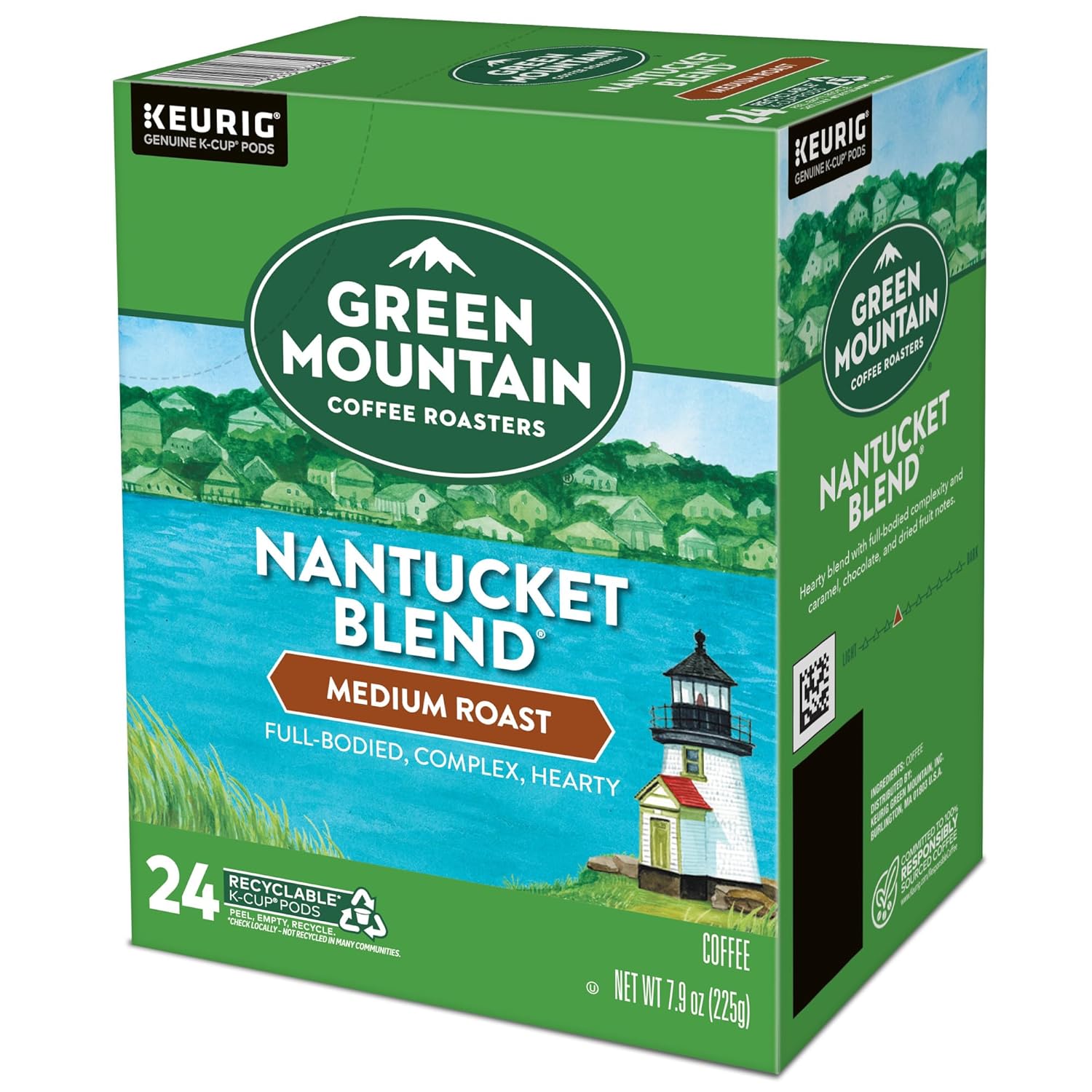 Green Mountain Coffee Roasters Half Caff Keurig Single-Serve K-Cup pods, Medium Roast Coffee, 72 Count (6 Packs of 12)