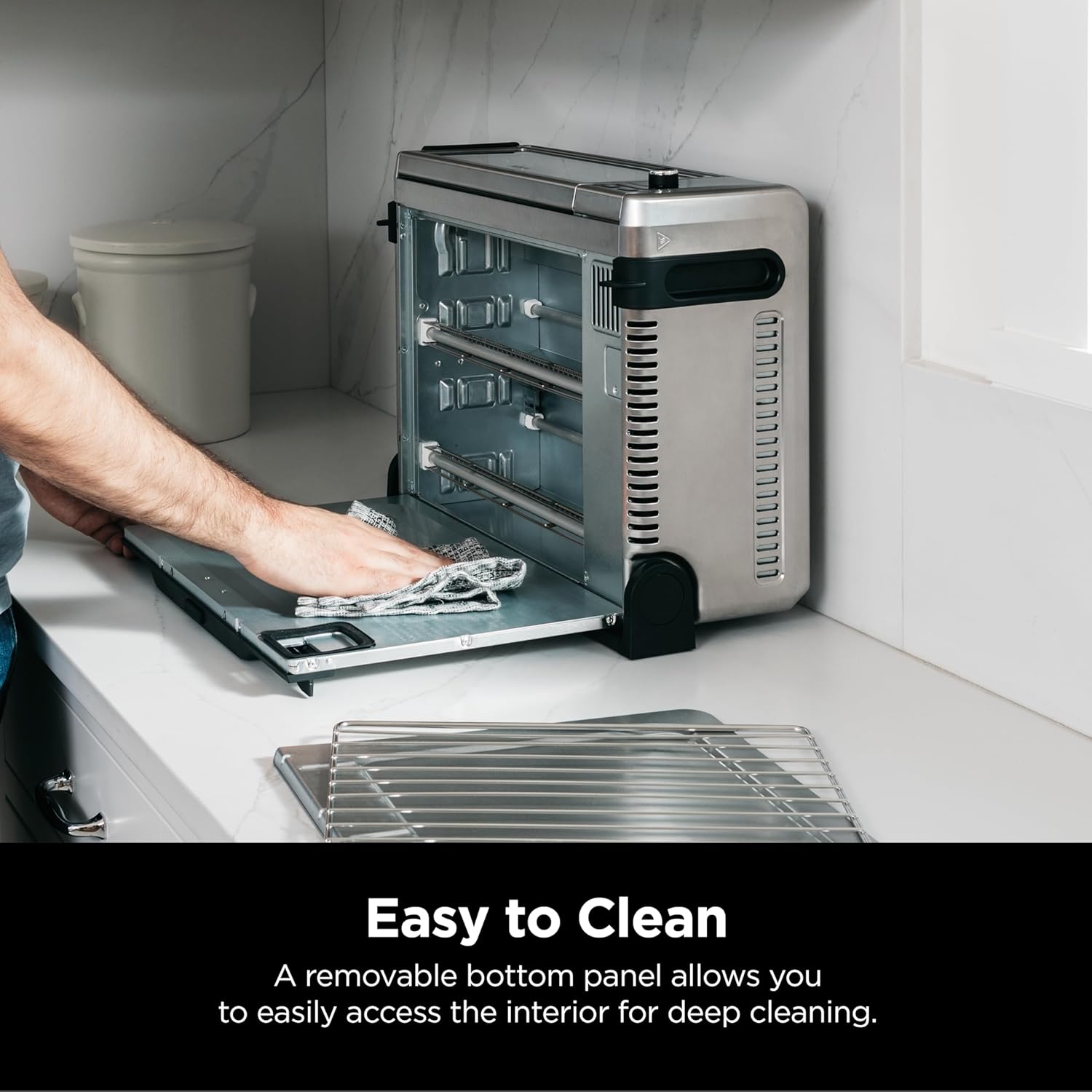 Ninja Flip Toaster Oven&Air Fryer, 8-in-1 Functionality, Flip Up&Away Capability for Storage Space, LargeCapacity, Air Fry Basket, SheetPan, Wire Rack&Removable Crumb Tray, Stainless,1800 watts, SP151