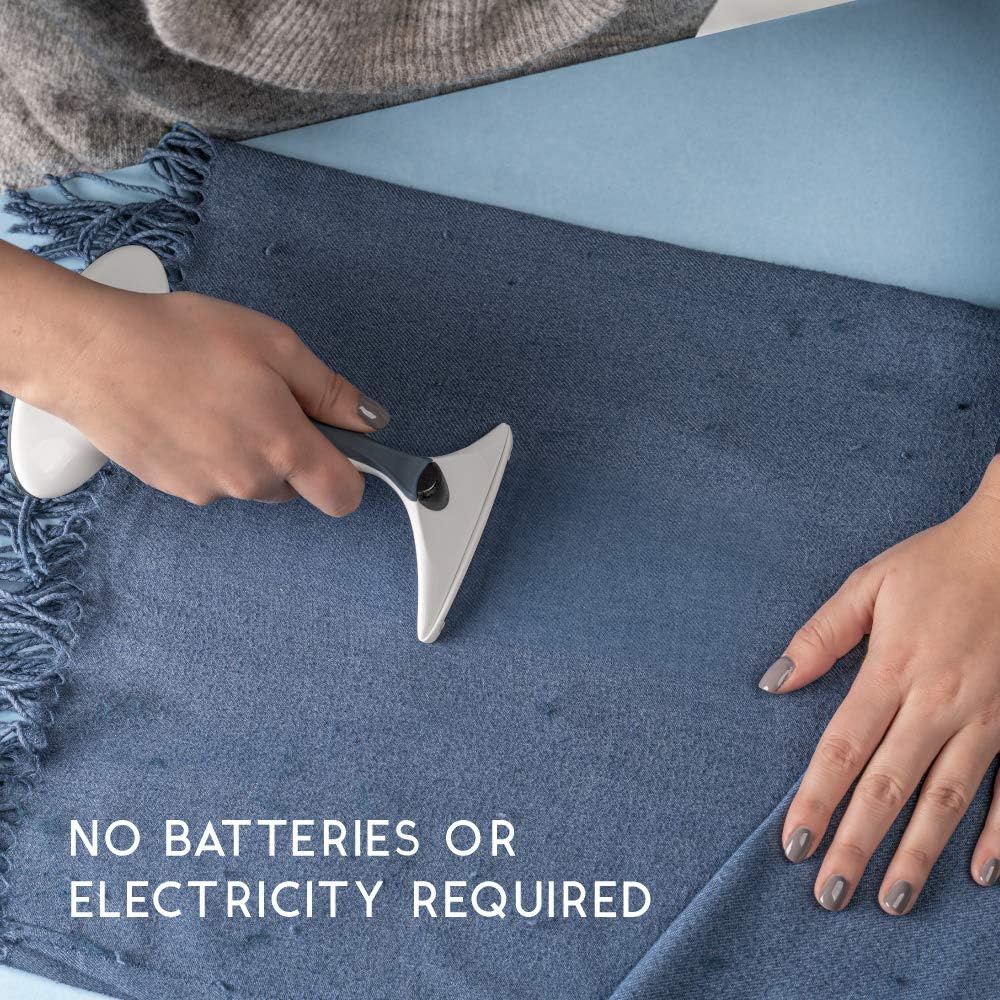 GLEENER Battery-Free Fabric Shaver & Lint Brush | Ultimate Fuzz Remover | Adjustable Depiller Lint Remover for Clothing & Furniture (Slate Blue)