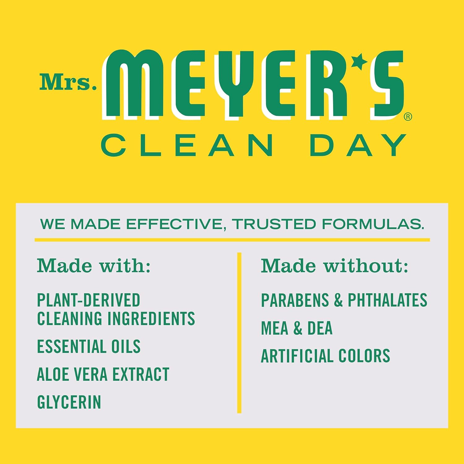 MRS. MEYER'S CLEAN DAY Liquid Dish Soap, Biodegradable Formula, Basil, 16 fl. oz - Pack of 3