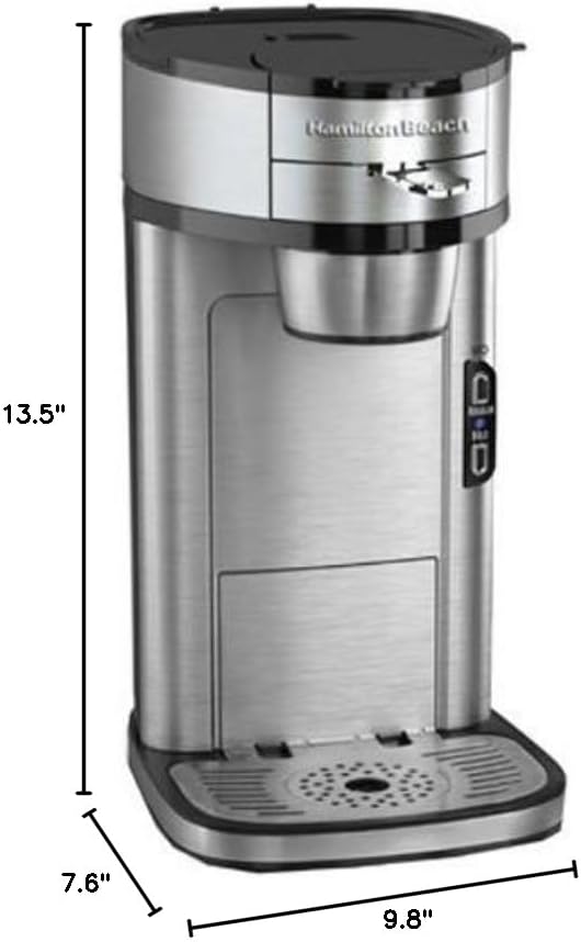 Hamilton Beach The Scoop Single Serve Coffee Maker & Fast Grounds Brewer, Brews in Minutes, 8-14oz. Cups, Stainless Steel