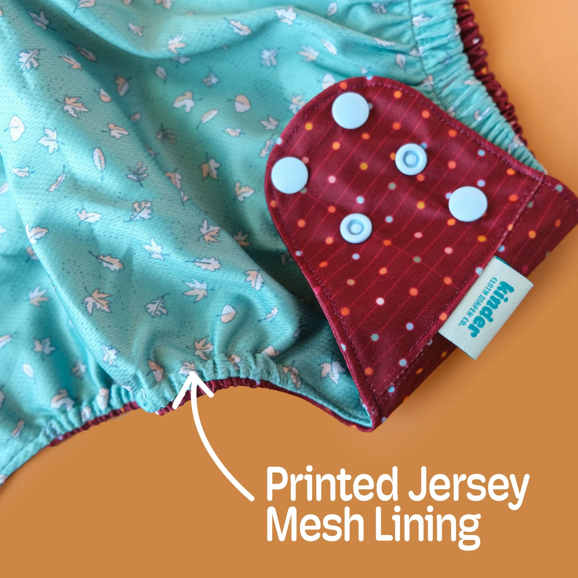 Kinder Cloth Diaper Co. Patterned Pocket Cloth Diaper with Athletic Wicking Jersey