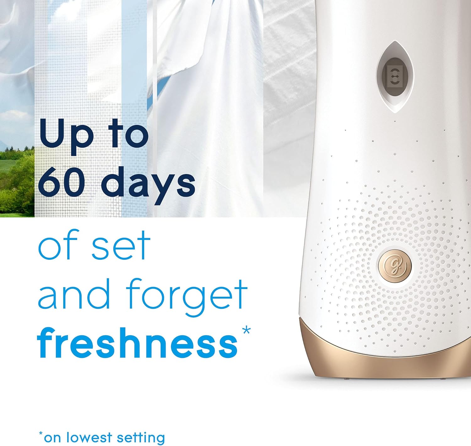 Glade Automatic Spray Refill and Holder Kit, Air Freshener for Home and Bathroom, Clean Linen, 6.2 Oz, 2 Count