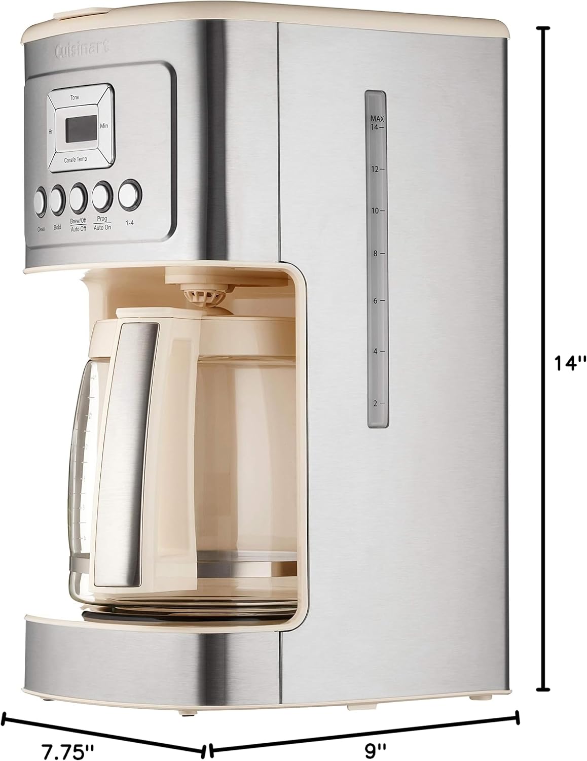 Cuisinart Coffee Maker, 14-Cup Glass Carafe, Fully Automatic for Brew Strength Control & 1-4 Cup Setting, Stainless Steel, DCC-3200P1