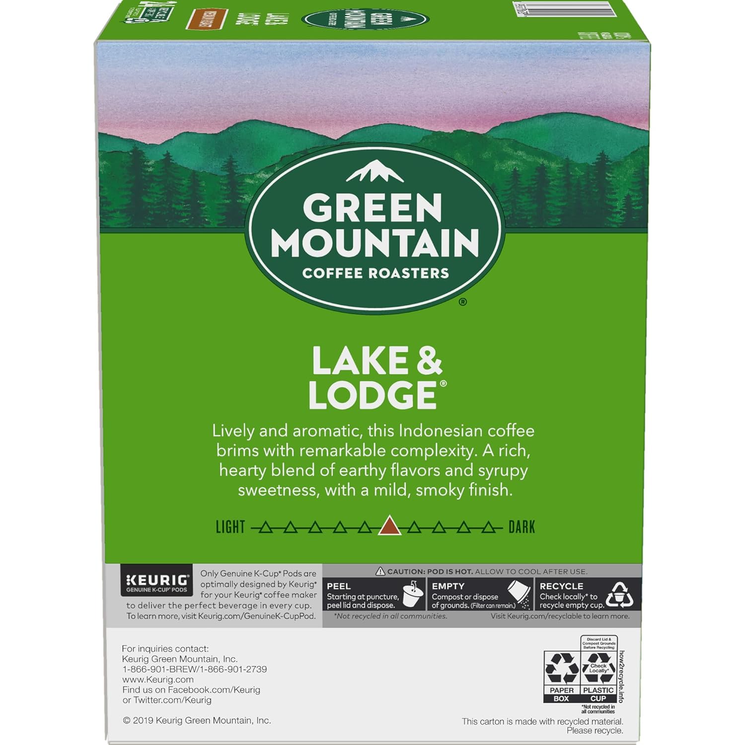 Green Mountain Coffee Roasters Half Caff Keurig Single-Serve K-Cup pods, Medium Roast Coffee, 72 Count (6 Packs of 12)