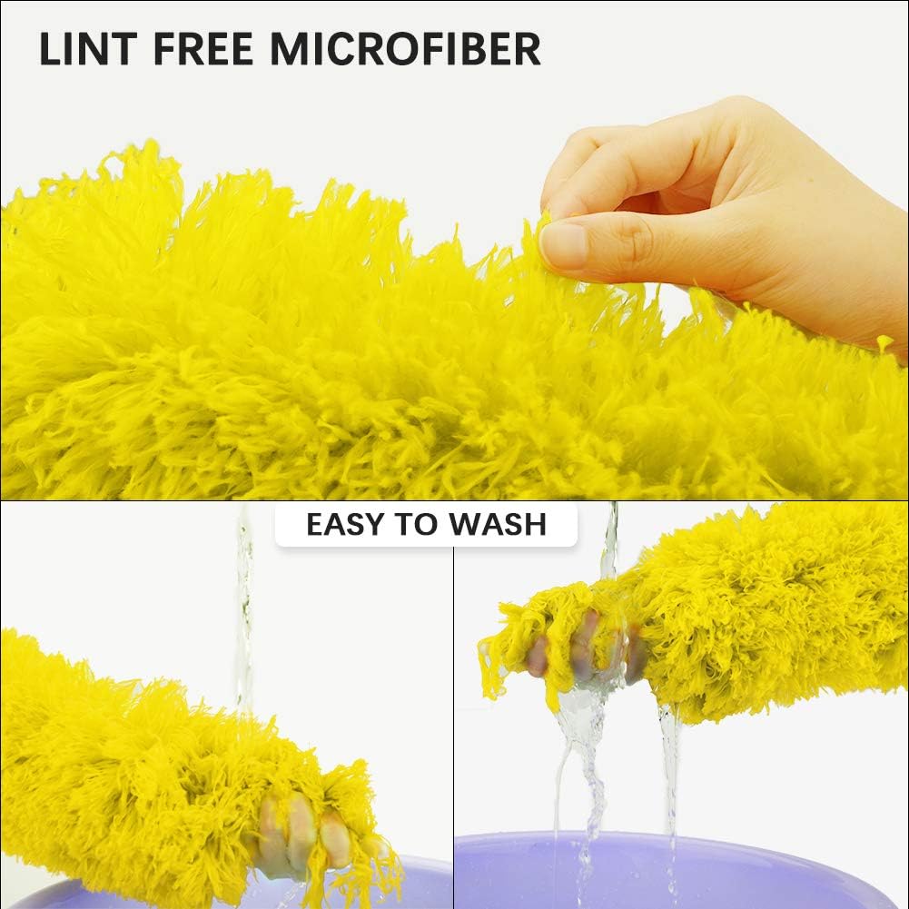 DELUX Microfiber Feather Duster Extendable Duster with 100 inches Extra Long Pole, Bendable Head & Long Handle Dusters for Cleaning Ceiling Fan, High Ceiling, Blinds, Furniture & Cars Gray