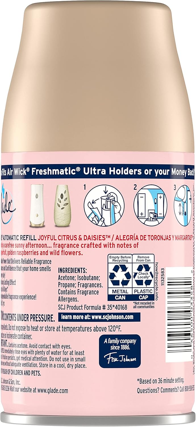 Glade Automatic Spray Air Freshener Refill, Scented Air Freshener for Home and Bathroom, Clean Linen, 6.2 Oz, 3 Count