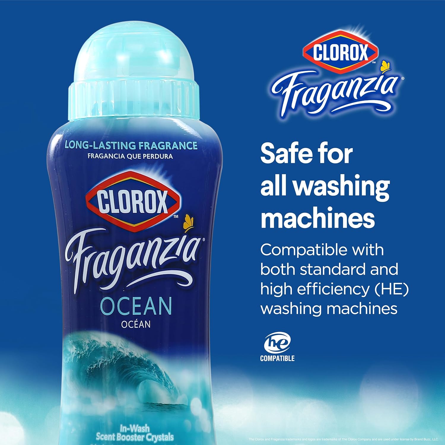 Clorox Fraganzia In-Wash Scent Booster Crystals in Ocean Scent, 18 Oz Twin Pack | Laundry Scent Booster Crystals | In-wash Scent Booster for Fresh Laundry in Ocean Scent 18 Ounce Twin Pack, 36oz
