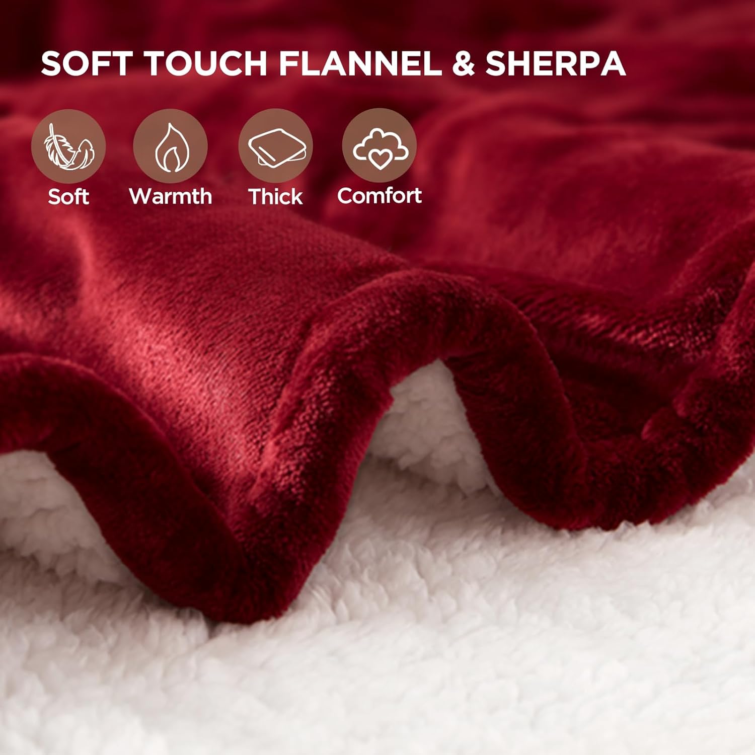 Westinghouse Heated Throw Blanket, Soft Flannel to Sherpa Electric Throw with 6 Heating Levels, 2-10 Hours Time Settings, Fast Heating, Machine Washable 50x60 Inch, Charcoal