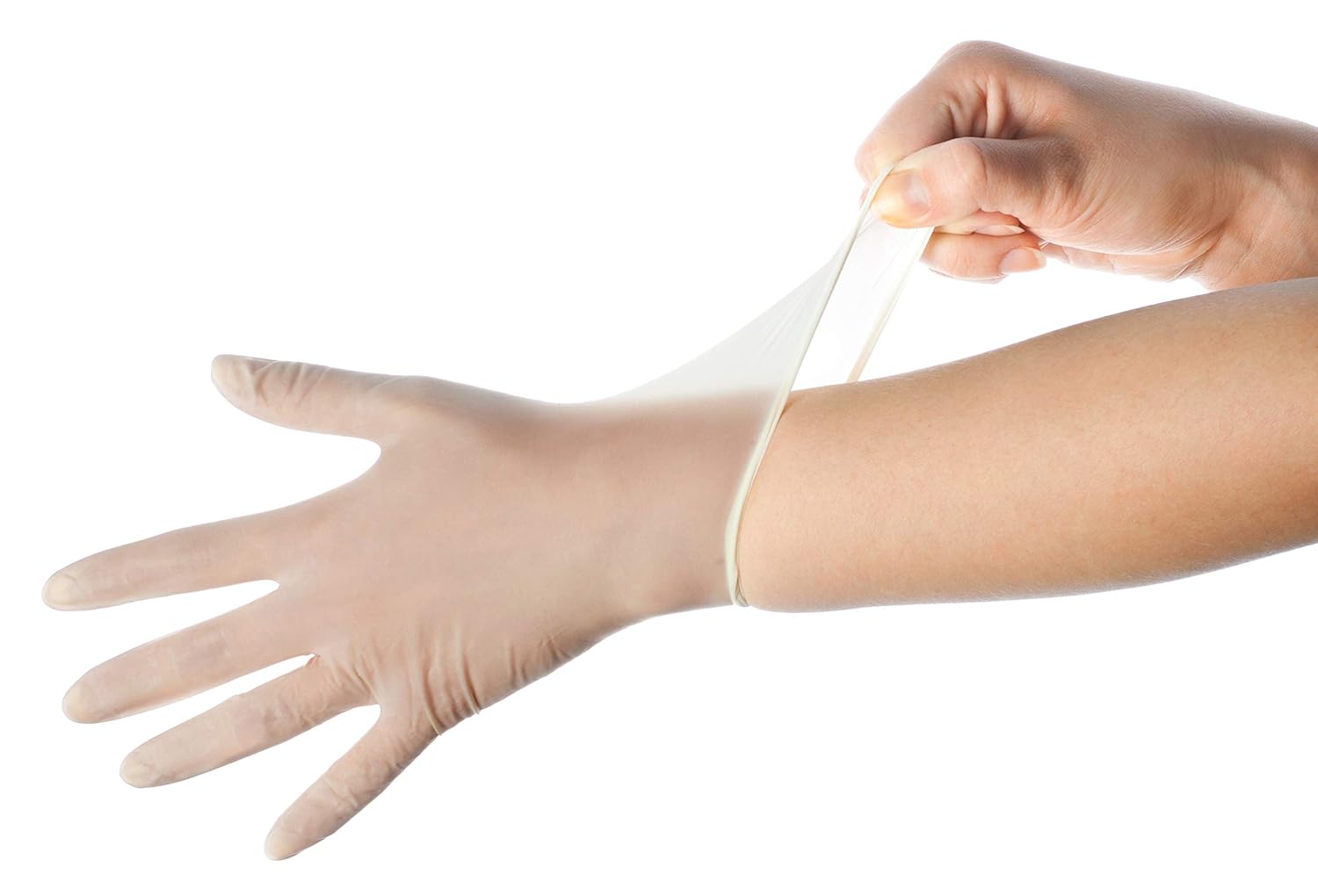 Care Plus Medium Size Disposable Vinyl Gloves Heavy Duty Non Sterile Powder Free Latex Free Rubber 100 Count Box food Safe
