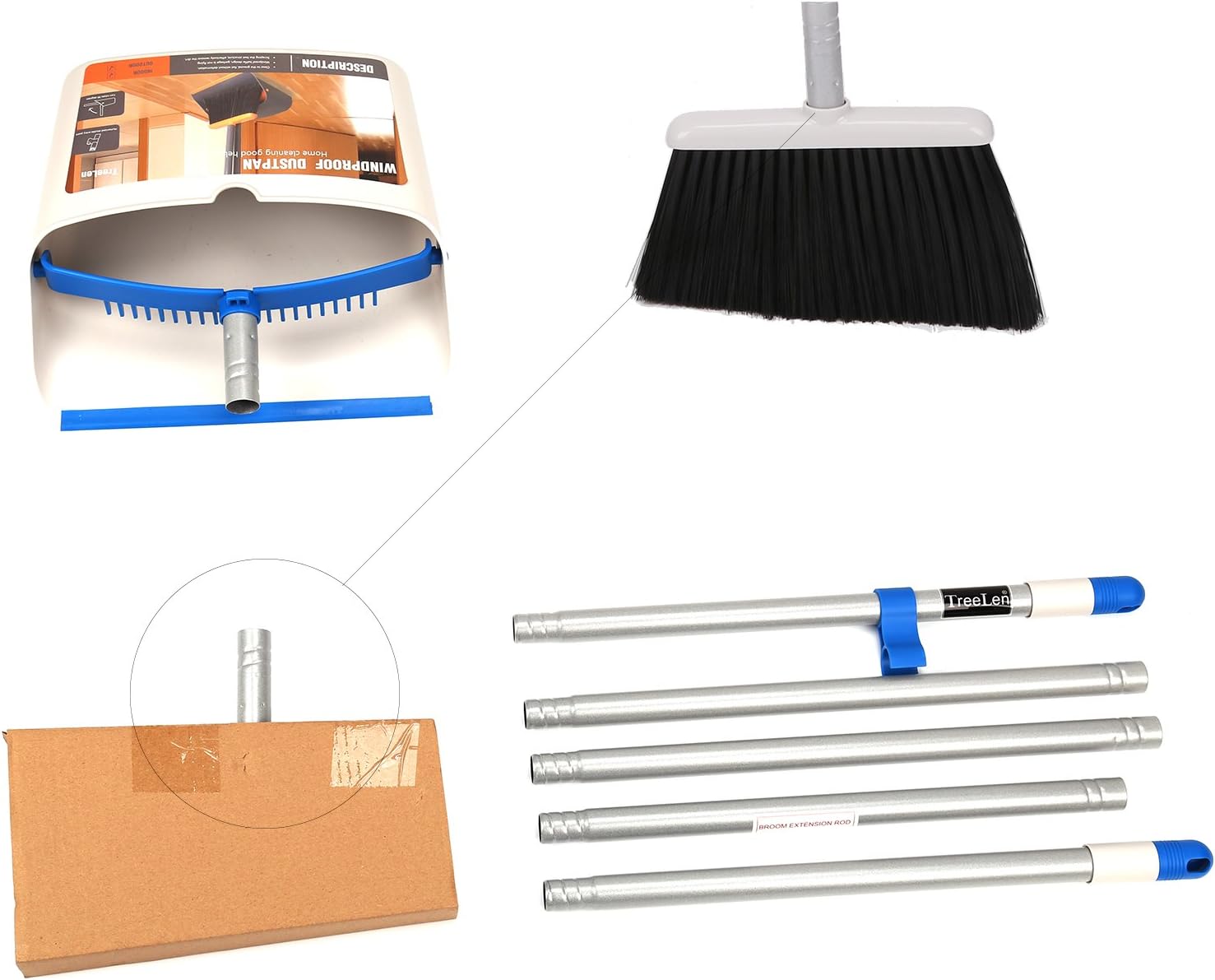 TreeLen Broom and Dustpan Set with 52
