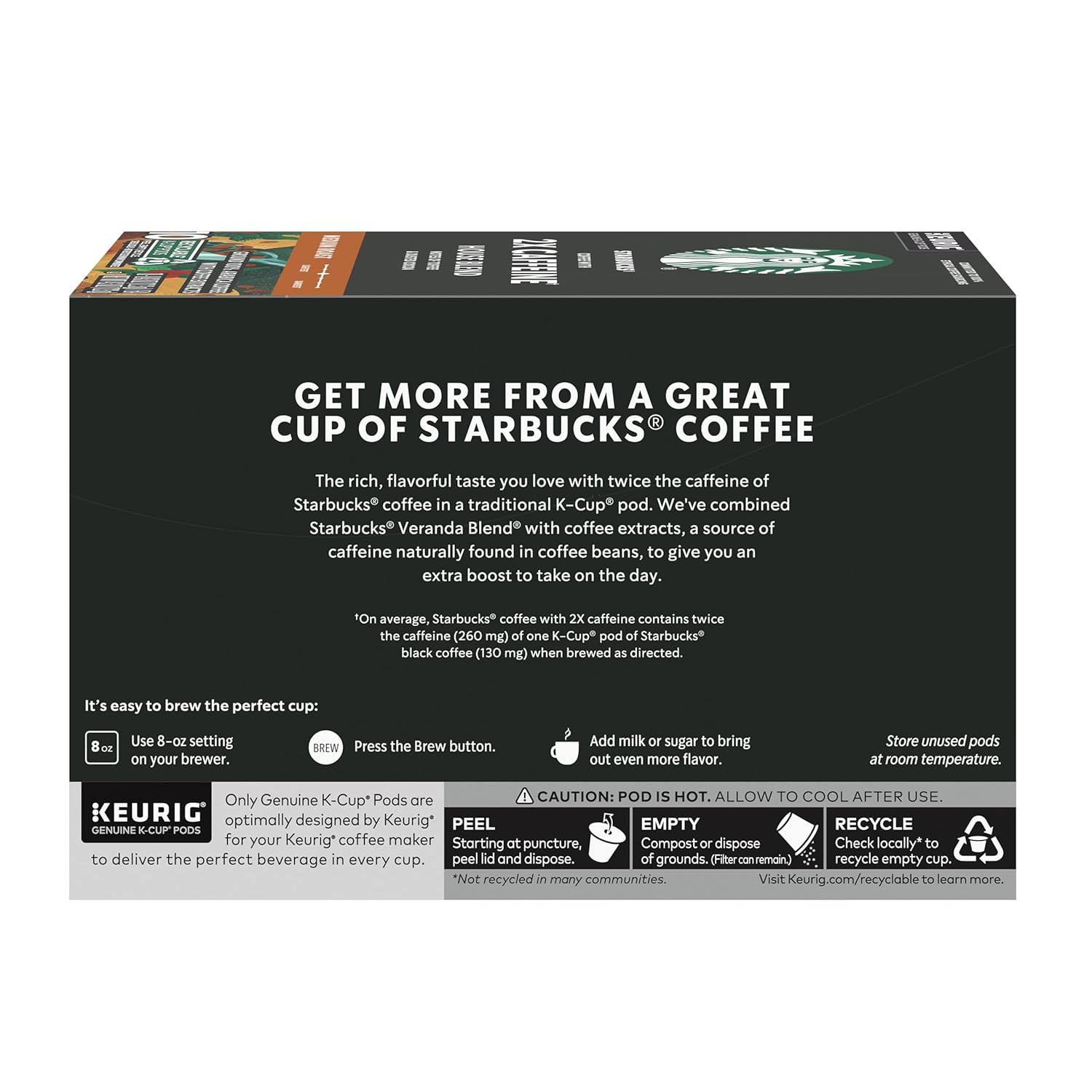 Starbucks K-Cup Coffee Pods, Medium Roast Coffee, Pike Place Roast for Keurig Brewers, 100% Arabica, 4 boxes (96 pods total)