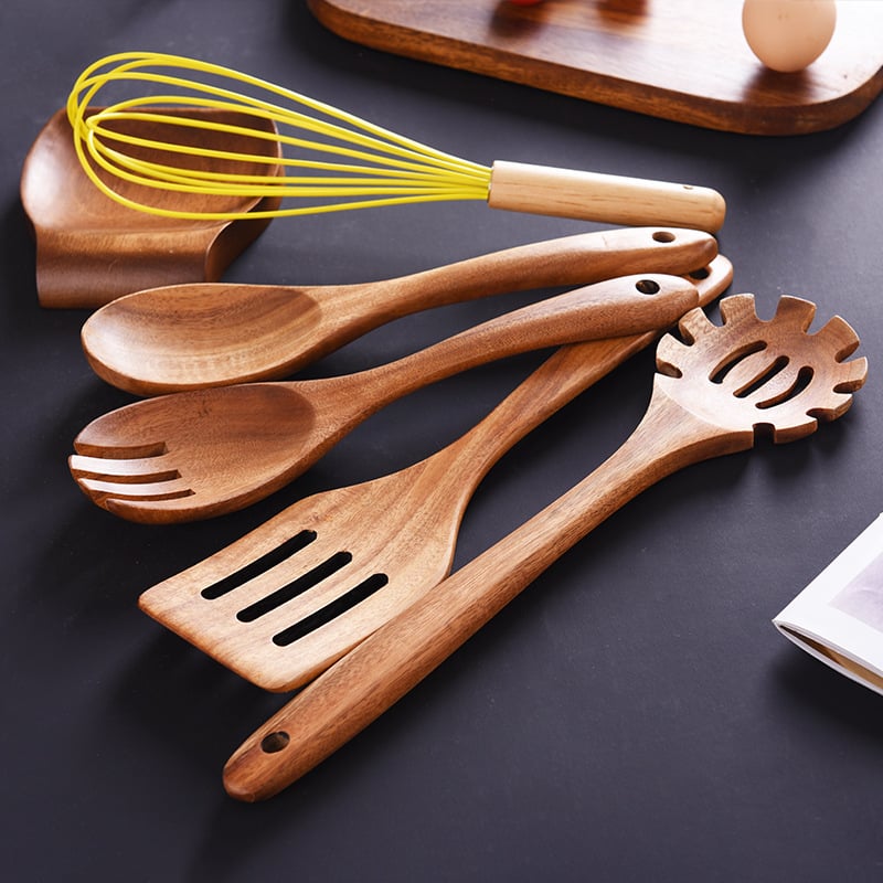 Eco-Friendly Teak Wood Kitchen Spoon Set