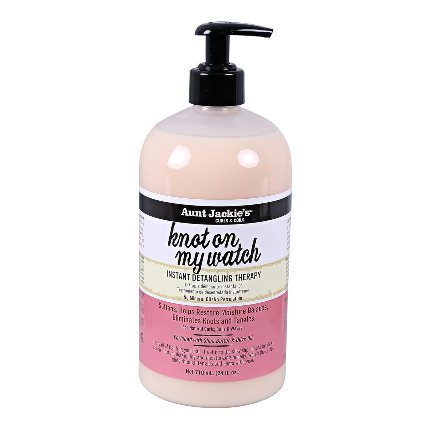 Aunt Jackie's Curls and Coils Knot On My Watch Instant Hair Detangling Therapy for Natural Curls, Coils and Waves, Enriched with Shea Butter, 12 oz