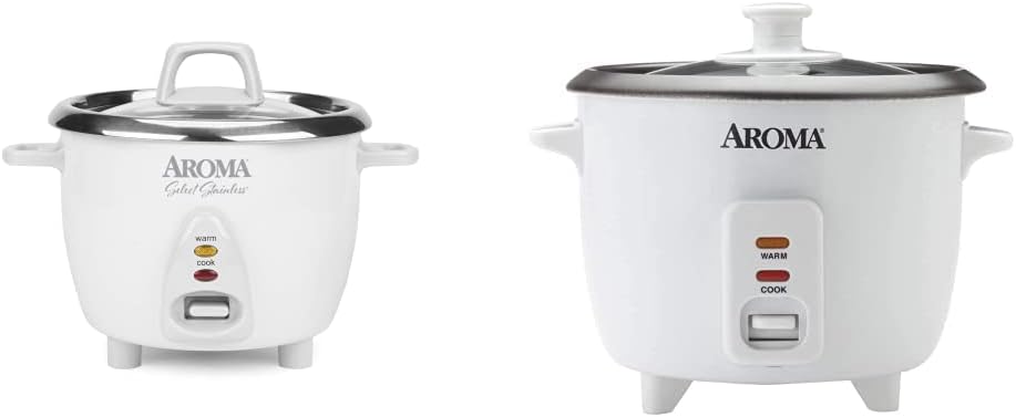 AROMA® 6-Cup(cooked) / 1.3Qt. Select Stainless™ Rice Cooker, Stainless Steel Inner Pot (ARC-753SG)