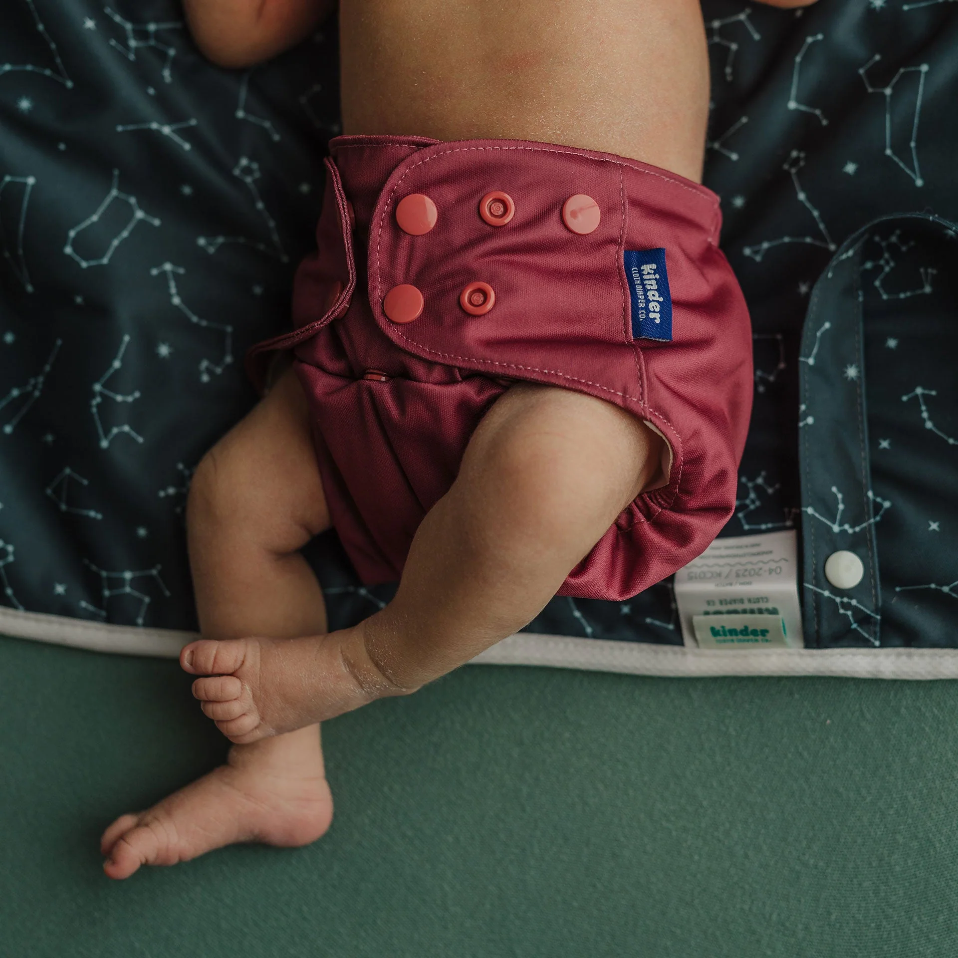 Kinder Cloth Diaper Co. Boho Basics Pocket Cloth Diaper with Athletic Wicking Jersey