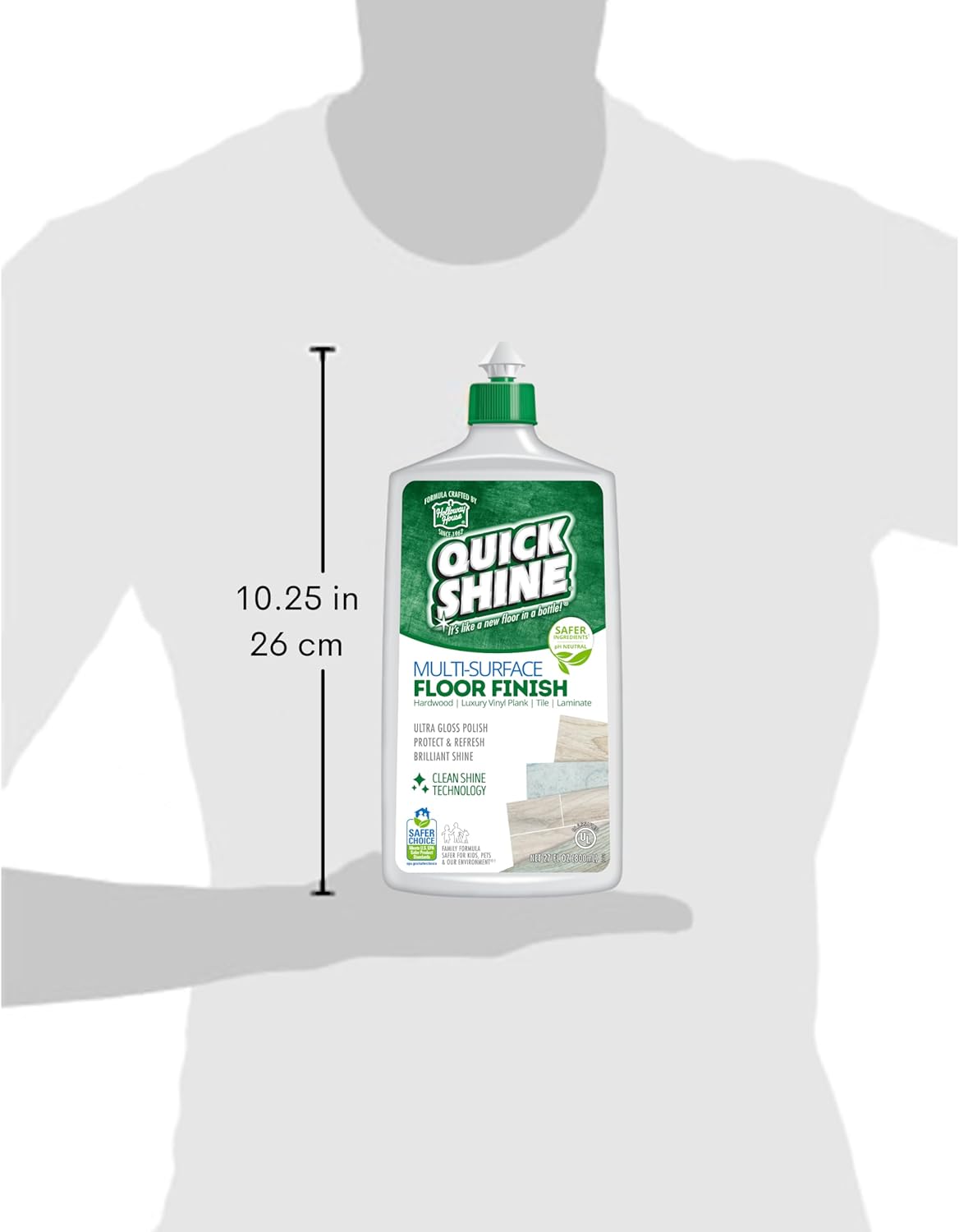 Quick Shine Multi Surface Floor Finish 64oz | Cleaner & Polish to use on Hardwood, Laminate, Luxury Vinyl Plank LVT, Tile & Stone