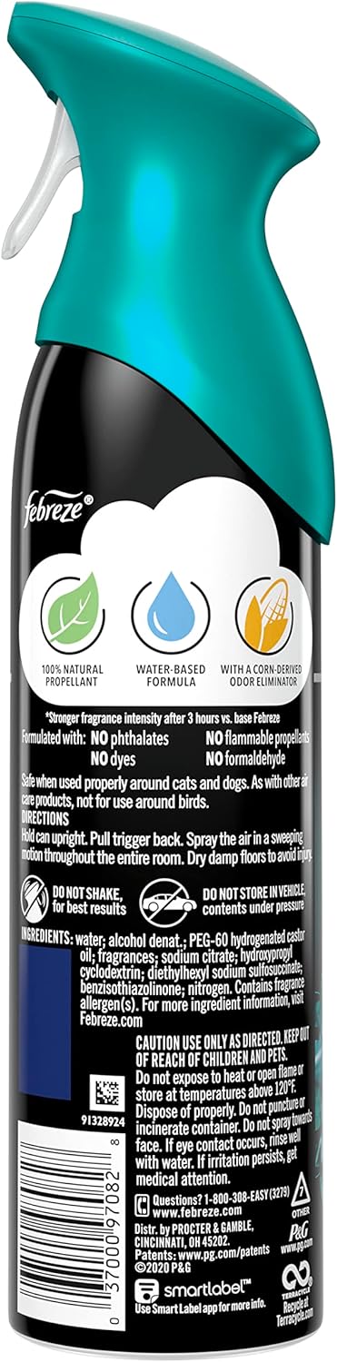Febreze Unstopables Air Effects Odor-Fighting Air Freshener Fresh, 8.8 oz. Aerosol Can, Pack of 3