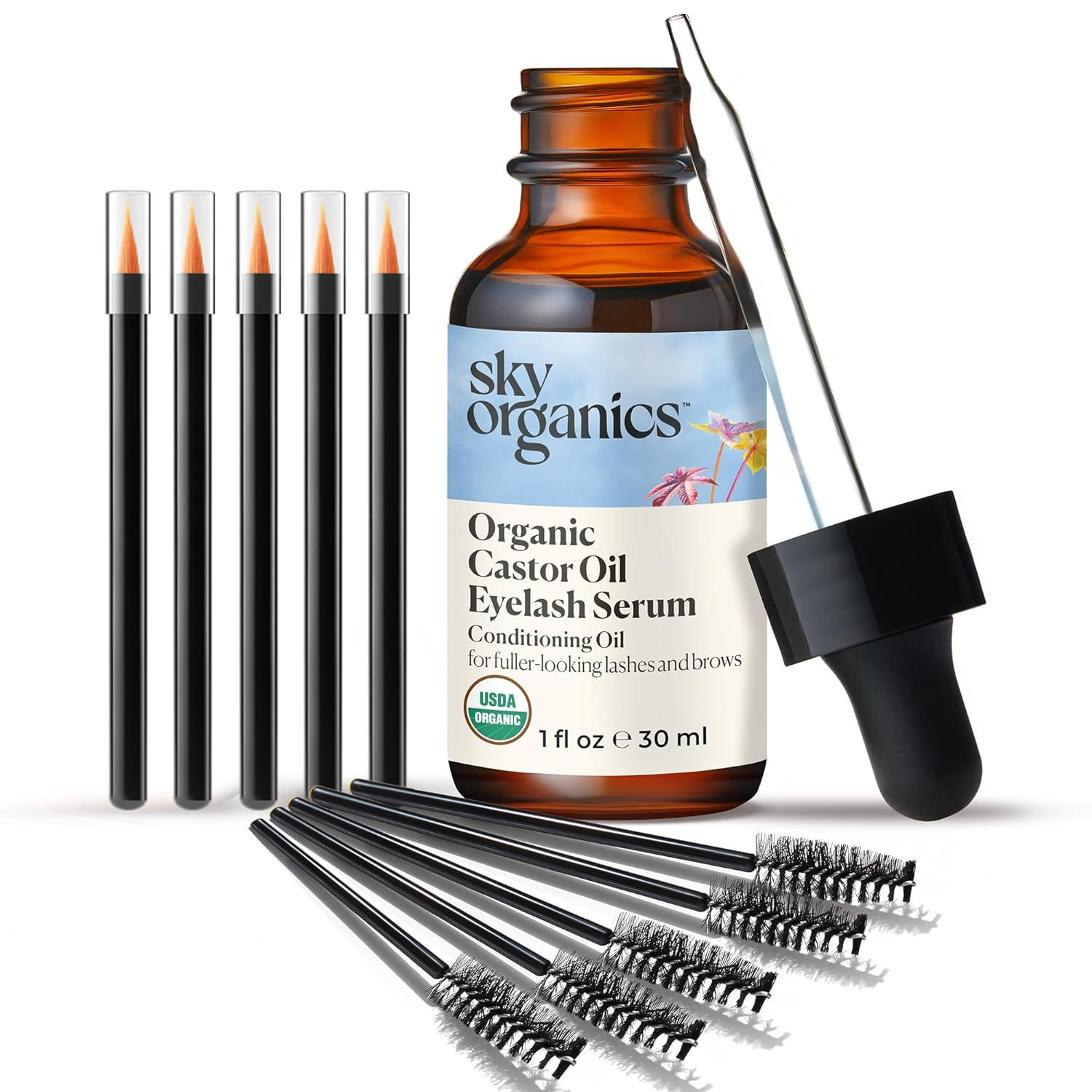 Sky Organics Organic Castor Oil, 100% Pure, Hexane Free, Cold-Pressed to Support Stronger, Fuller-Looking Hair, Eyelashes & Eyebrows,Good for Castor Packs, Navel Oiling, Carrier Oil Use, 16 fl oz