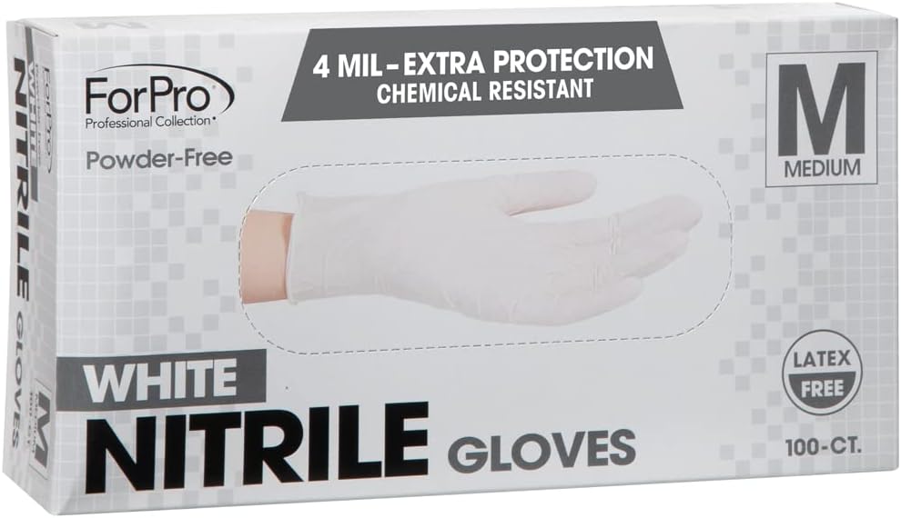 ForPro Professional Collection Disposable Nitrile Gloves, Chemical Resistant, Powder-Free, Latex-Free, Non-Sterile, Food Safe, 4 Mil, Black, Large, 100-Count