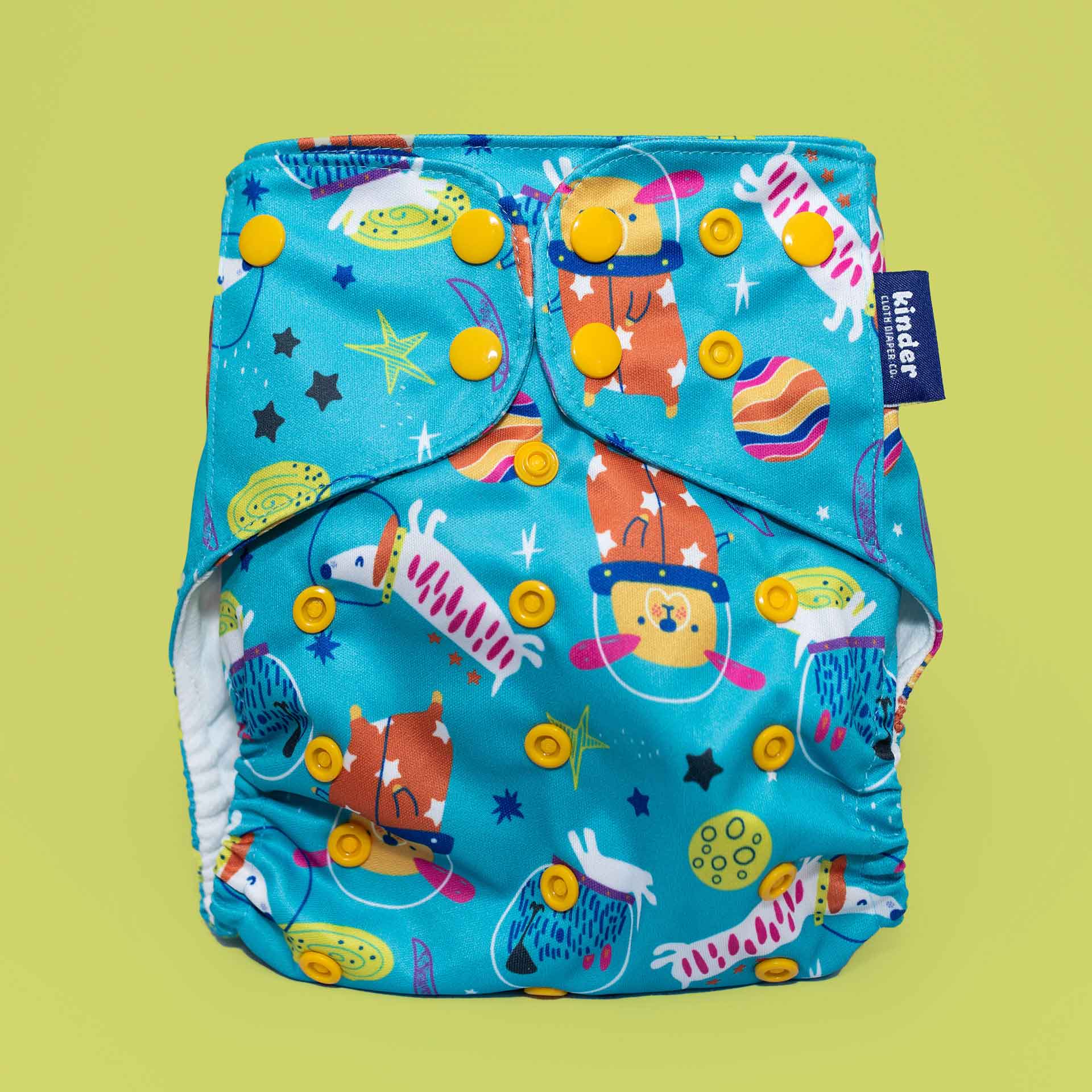 Kinder Cloth Diaper Co. Patterned Basics Pocket Cloth Diaper with Athletic Wicking Jersey