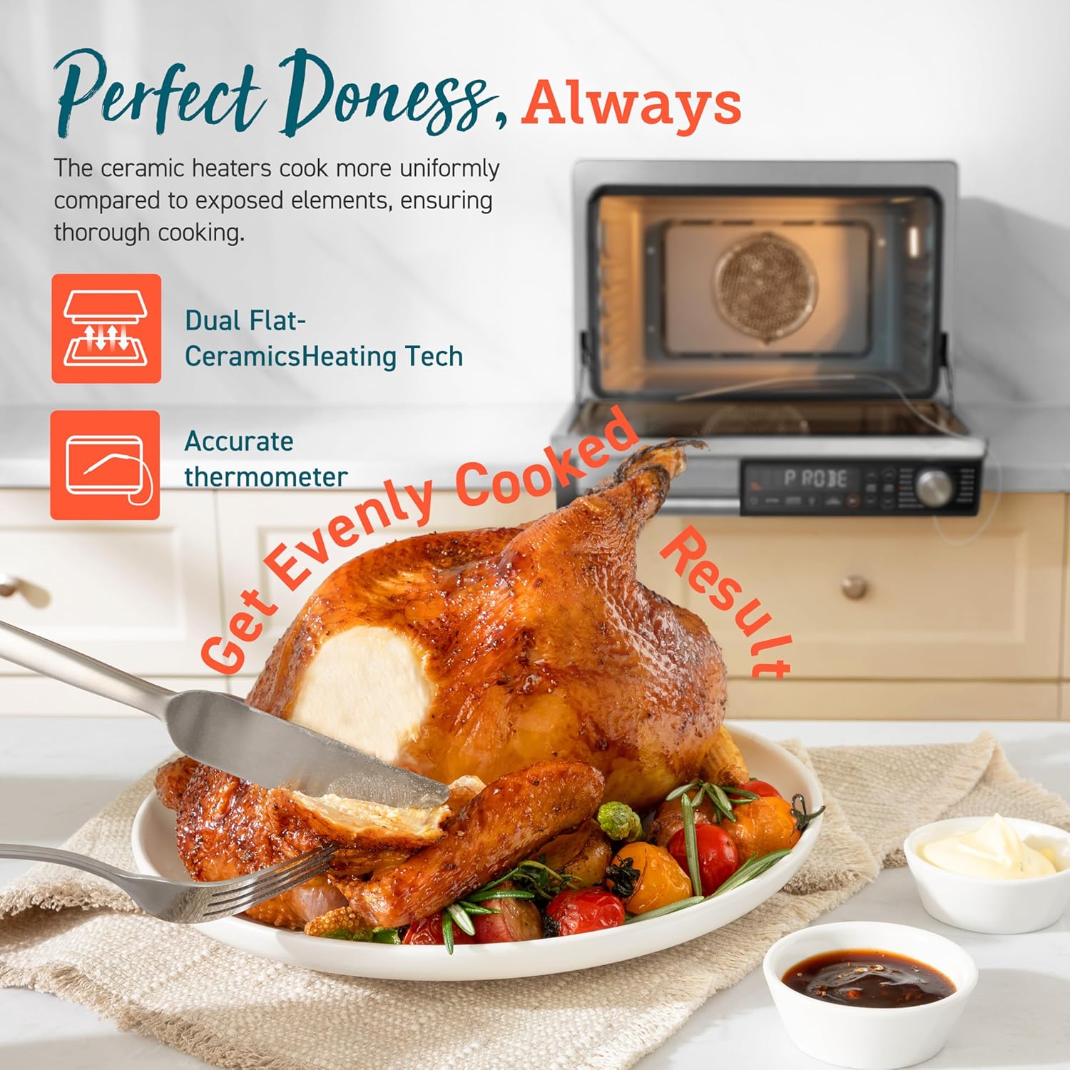 COSORI Smart 11-in-1 Air Fryer Toaster Oven Combo, Airfryer Convection Oven Countertop, Bake, Roast, Reheat, Broil, Dehydrate, 94 Recipes & 3 Accessories, 26QT, Silver, Stainless Steel