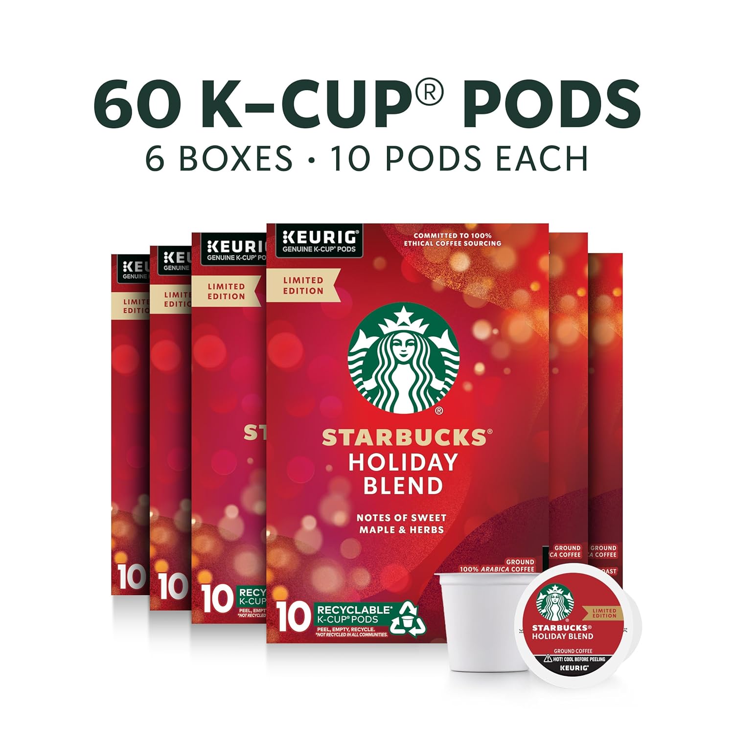 Starbucks K-Cup Coffee Pods, Medium Roast Coffee, Pike Place Roast for Keurig Brewers, 100% Arabica, 4 boxes (96 pods total)