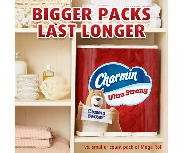 Ultra Strong Toilet Paper 12 Mega Rolls, 242 Sheets Per Roll