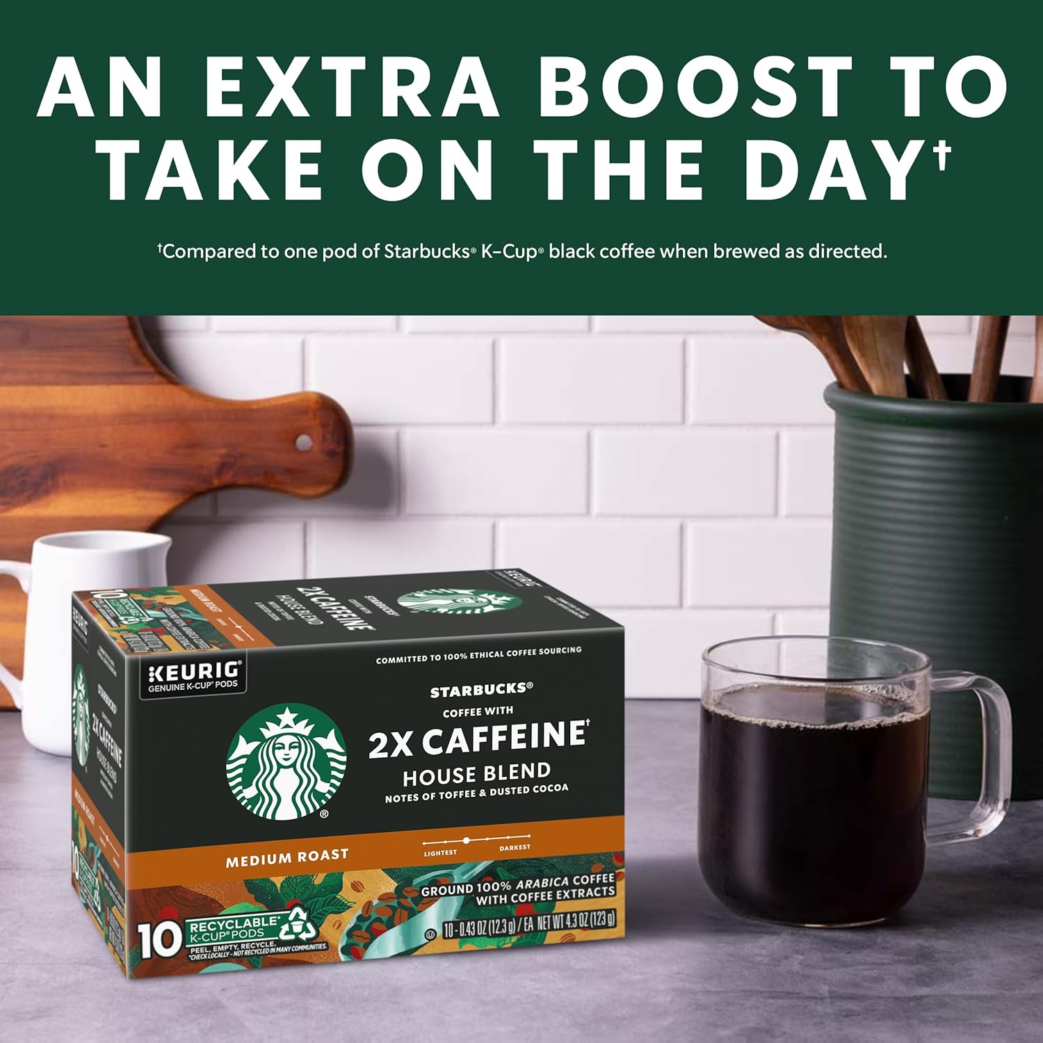 Starbucks K-Cup Coffee Pods, Medium Roast Coffee, Pike Place Roast for Keurig Brewers, 100% Arabica, 4 boxes (96 pods total)