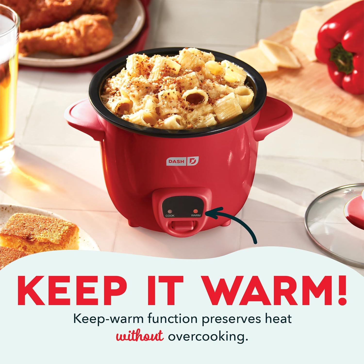 DASH Mini Rice Cooker Steamer with Removable Nonstick Pot, Keep Warm Function & Recipe Guide, .5 Quart, for Soups, Stews, Grains & Oatmeal - Aqua