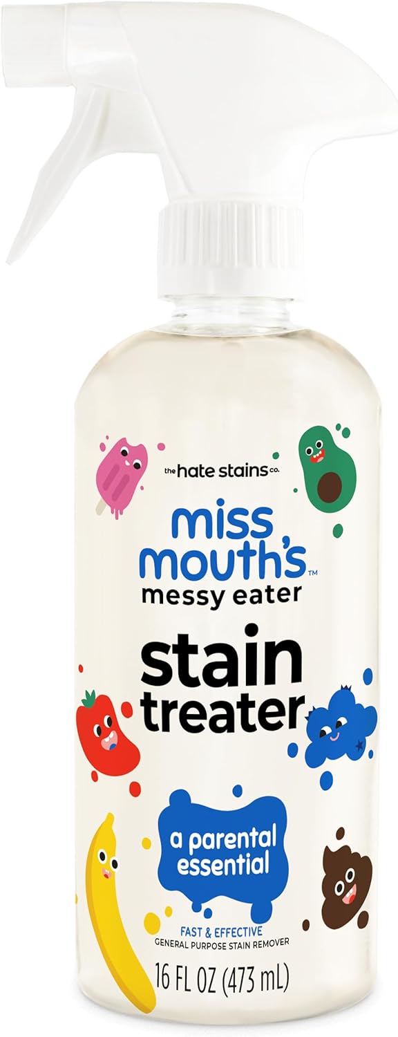 Miss Mouth's Messy Eater Stain Treater Spray - 4oz Stain Remover - Newborn & Baby Essentials - No Dry Cleaning Food, Grease, Coffee Off Laundry, Underwear, Fabric