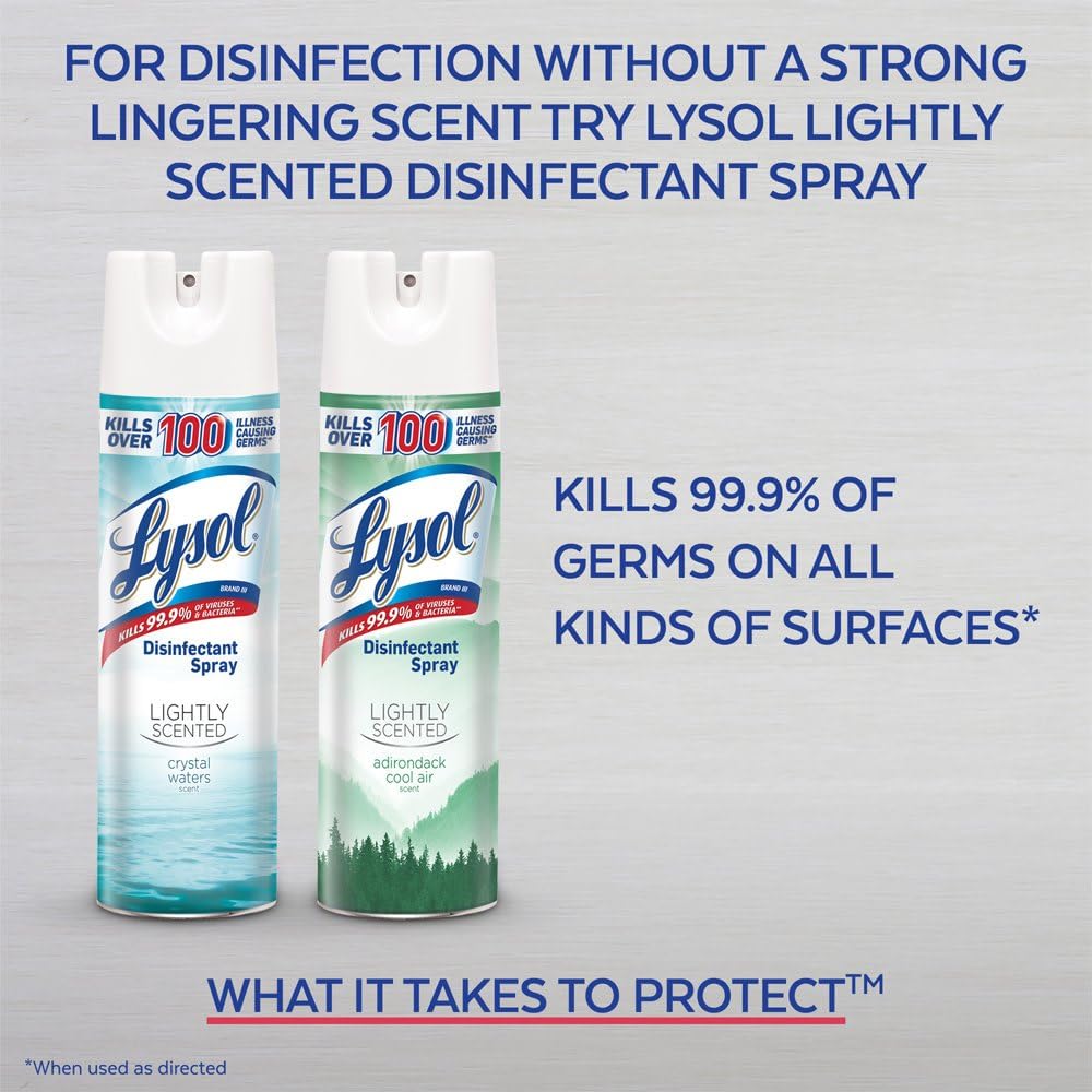Lysol Disinfectant Spray, Sanitizing and Antibacterial Spray, For Disinfecting and Deodorizing, Lemon Breeze, 19 Fl Oz (Pack of 2), Packaging May Vary
