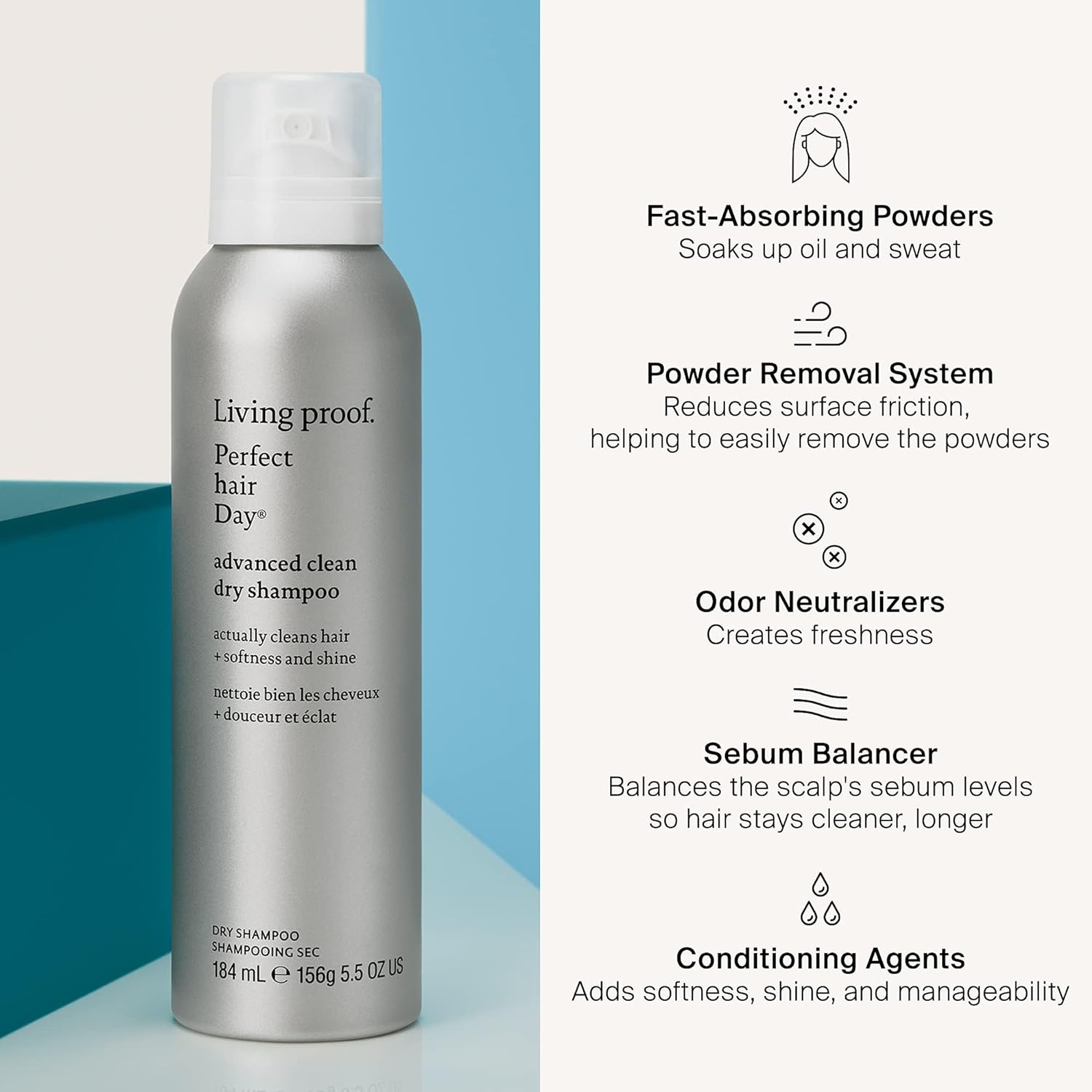 Living proof Dry Shampoo, Perfect hair Day Advanced Clean, Dry Shampoo for Women and Men