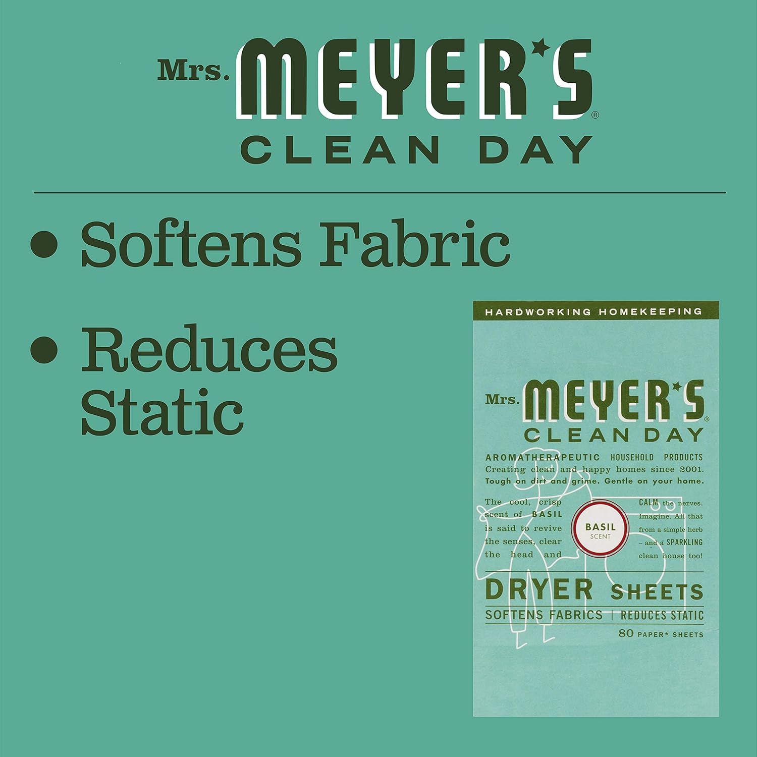 MRS. MEYER'S CLEAN DAY Dryer Sheets, Lavender, 80 ct