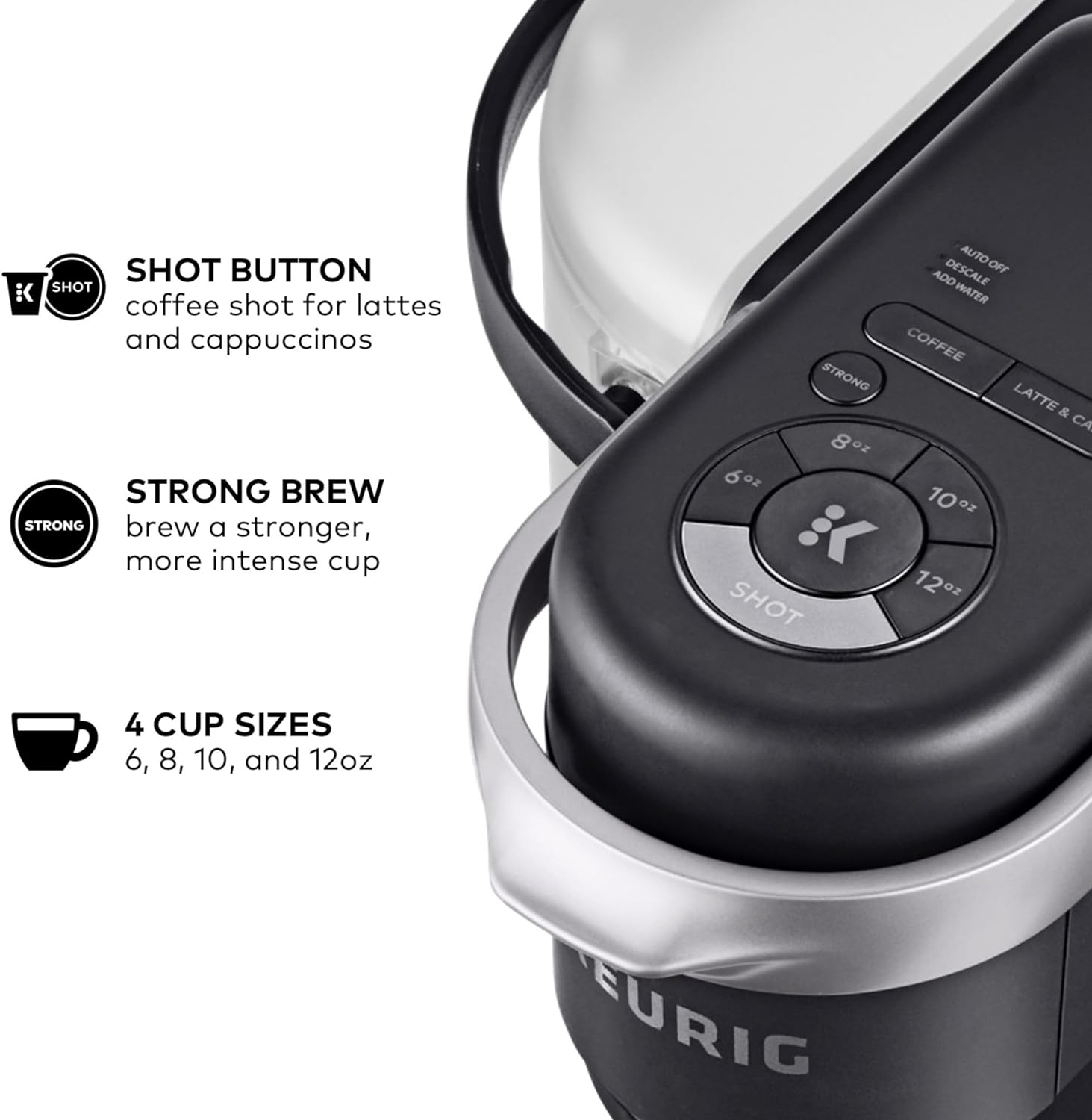 Keurig K-Cafe K-Duo Single Serve Coffee, Latte and Cappuccino Maker, 32 K-Cup Pods, Dark Charcoal