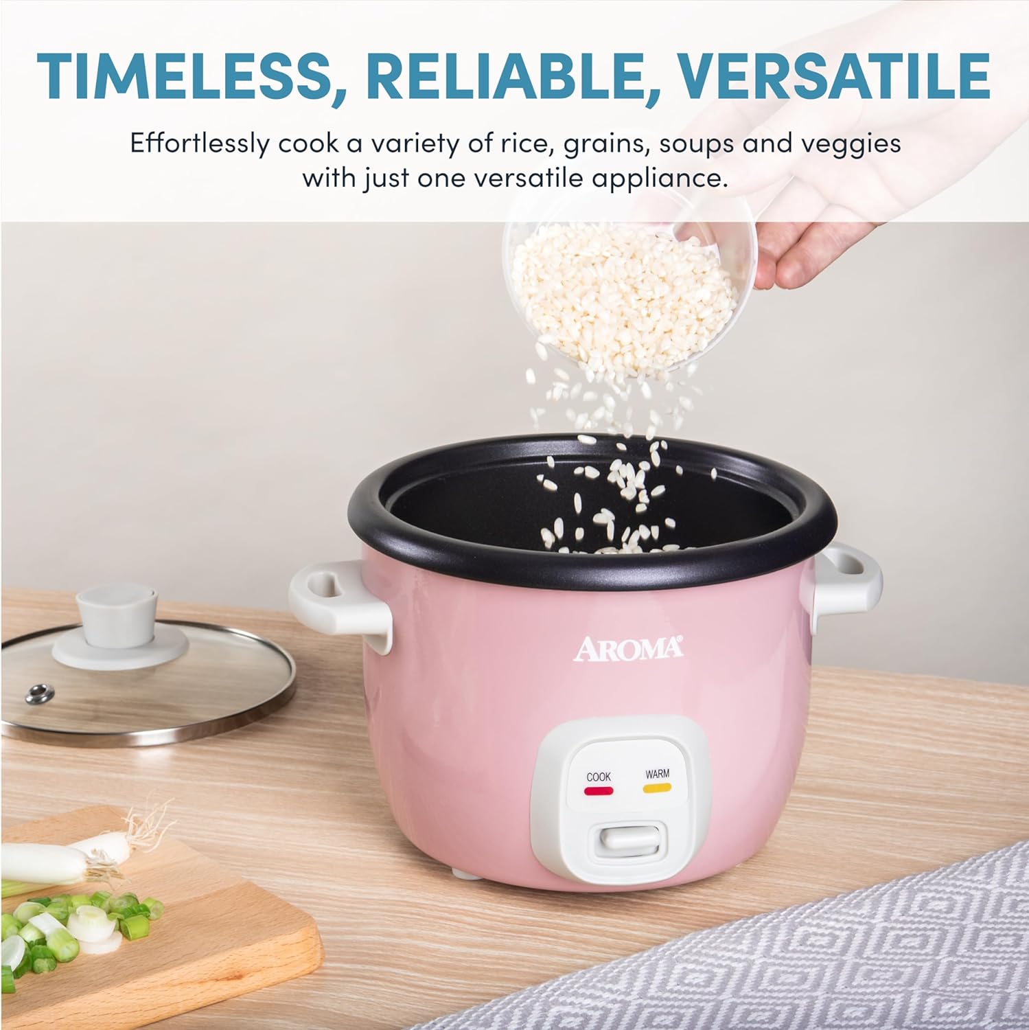 Aroma Housewares 4-Cups (Cooked) / 1Qt. Rice & Grain Cooker (ARC-302NG), White