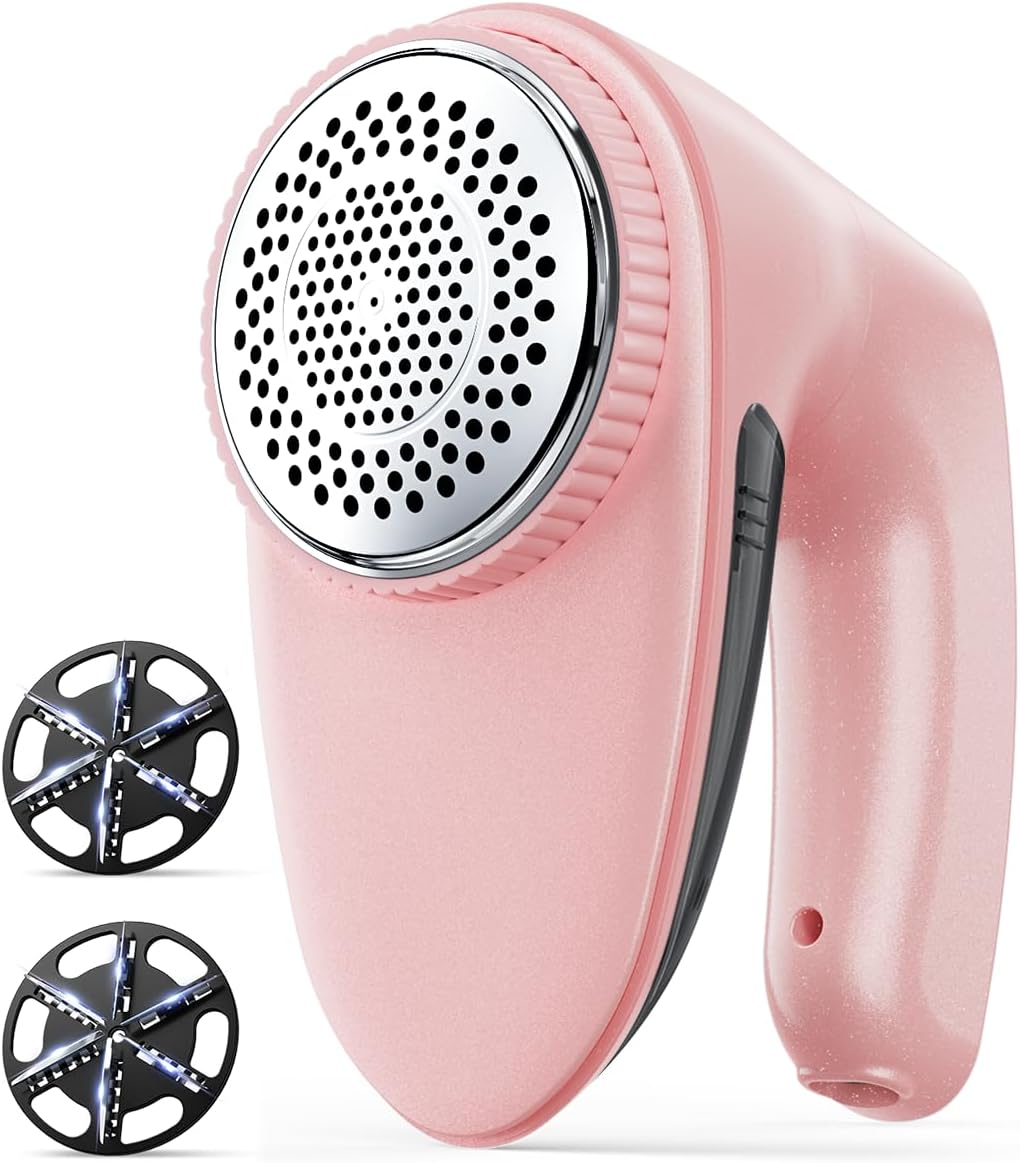 Bymore Fabric Shaver, Lint Shaver, Lint Remover Defuzzer Sweater Shaver for Clothes and Furniture(6-Leaf Blades,65mm Mesh,2 Blades Extra)