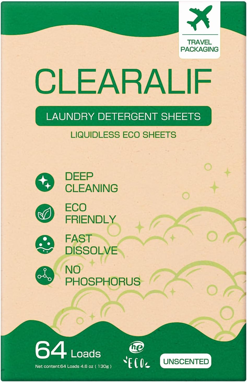 CLEARALIF Laundry Detergent Sheets Up to 160 Loads, Fresh Linen - Great For Travel,Apartments, Dorms,Laundry Detergent Strips Eco Friendly & Hypoallergenic