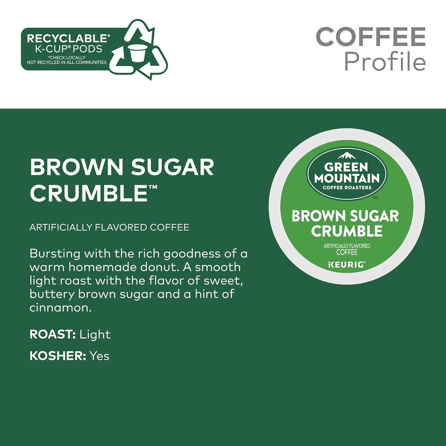 Green Mountain Coffee Roasters Caramel Vanilla Cream Keurig Single-Serve K-Cup pods, Light Roast Coffee, 72 Count (6 Packs of 12)