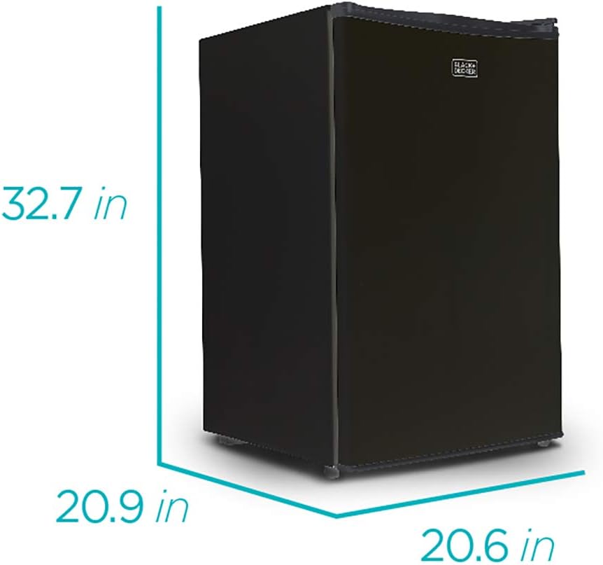 BLACK+DECKER BCRK17B Compact Refrigerator Energy Star Single Door Mini Fridge with Freezer, 1.7 Cubic Feet, Black