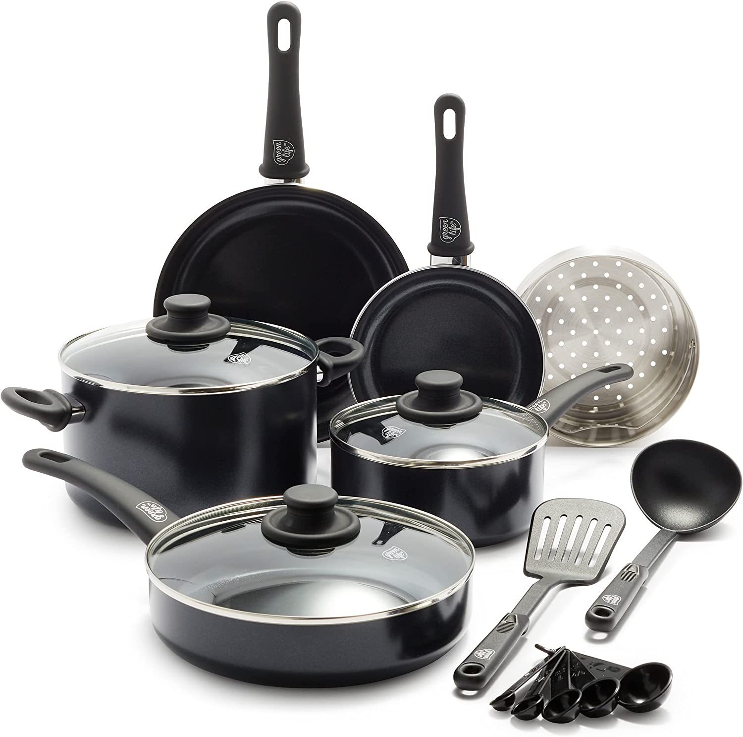 Ceramic non-stick 12-piece pan set