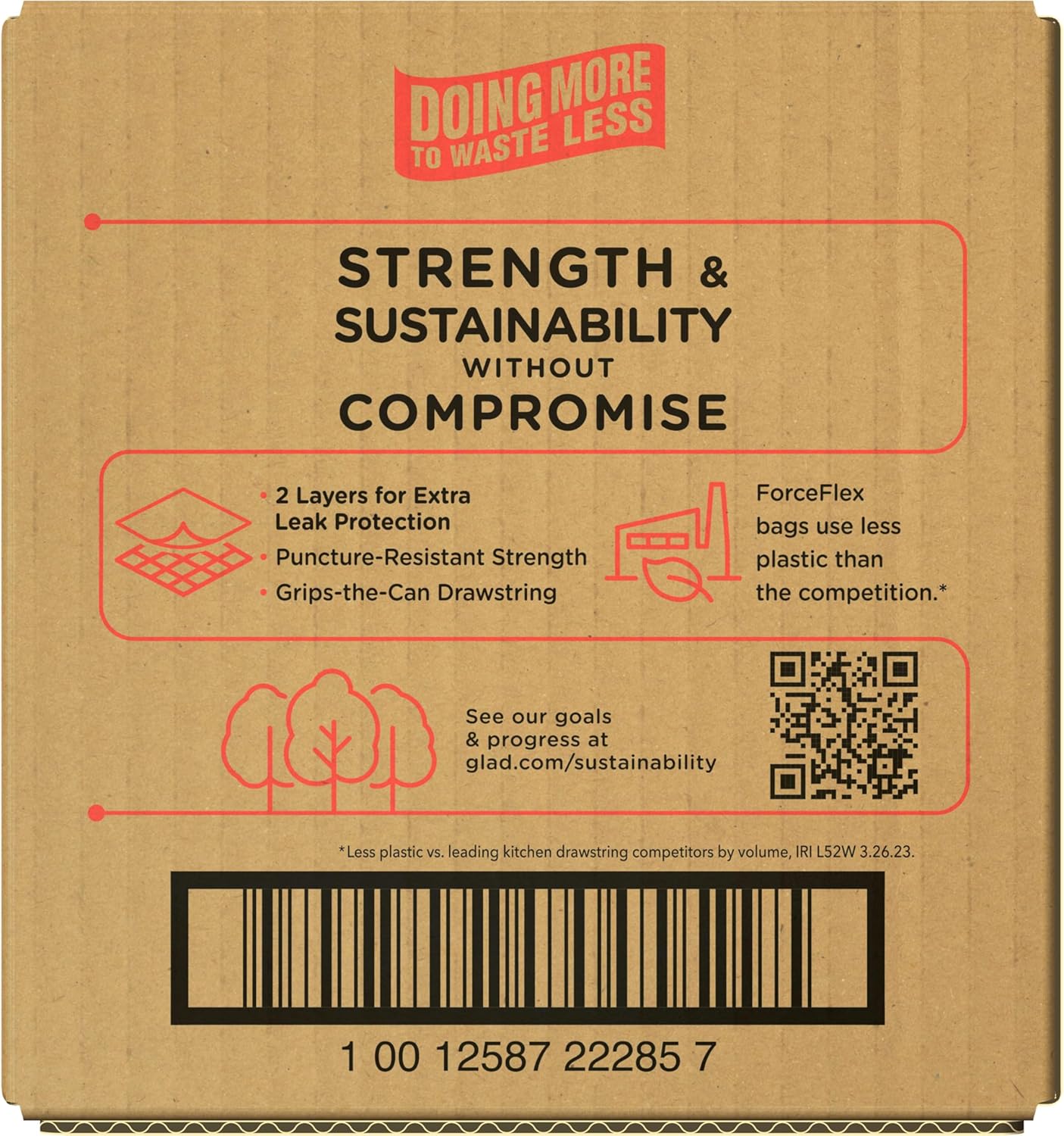 Glad Trash Bags, ForceFlex Tall Kitchen Drawstring Garbage Bags, 13 Gal, Fresh Clean Scent with Febreze, 110 Ct (Packaging May Vary)