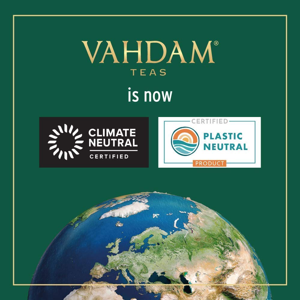 VAHDAM, Organic Turmeric Ginger Herbal Tea Bags (100 Pyramid Tea Bags) Caffeine Free, Non GMO, Gluten Free | 100% Pure Herbal Blend - Savory & Spicy | Plant-Based Tea Bags | Resealable Ziplock Pouch