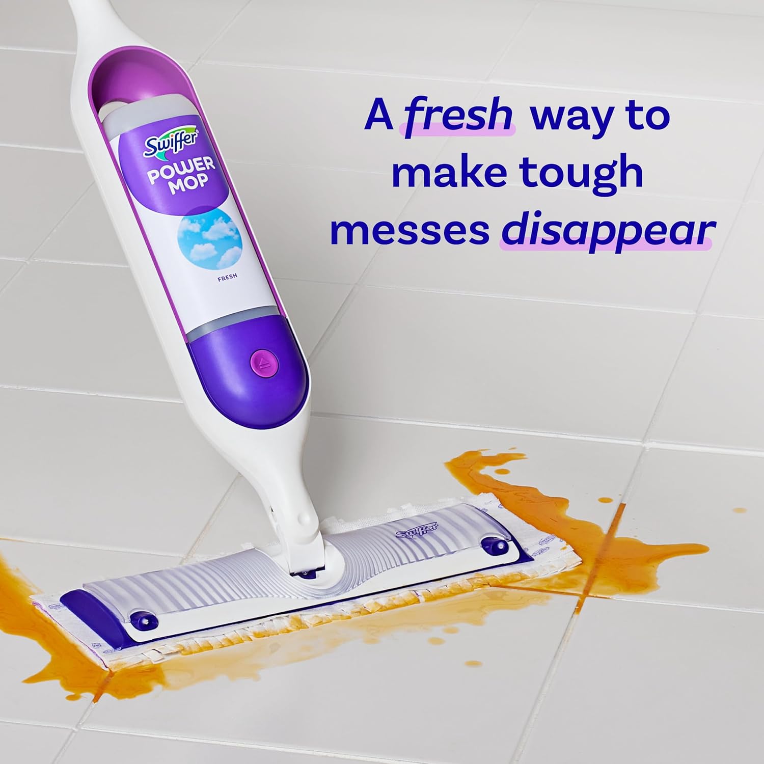 Swiffer PowerMop Floor Cleaning Solution with Fresh Scent, 25.3 fl oz, 2 Pack