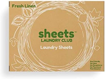 Sheets Laundry Club - 50 Fresh Linen(up to 100 loads) Laundry Detergent Sheets - 40 Lavender Dryer Sheets, 8oz Lavender Scent Booster Tube. Good for the earth and a breeze to use. Hypoallergenic