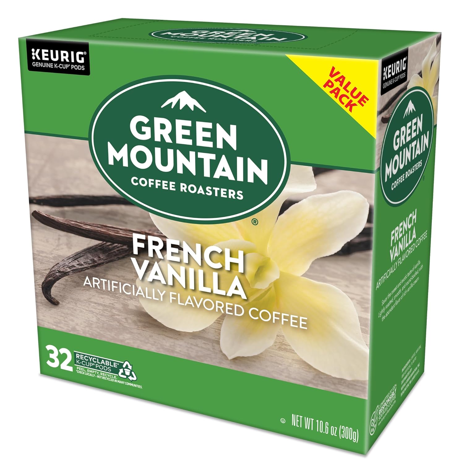 Green Mountain Coffee Roasters Caramel Vanilla Cream Keurig Single-Serve K-Cup pods, Light Roast Coffee, 72 Count (6 Packs of 12)