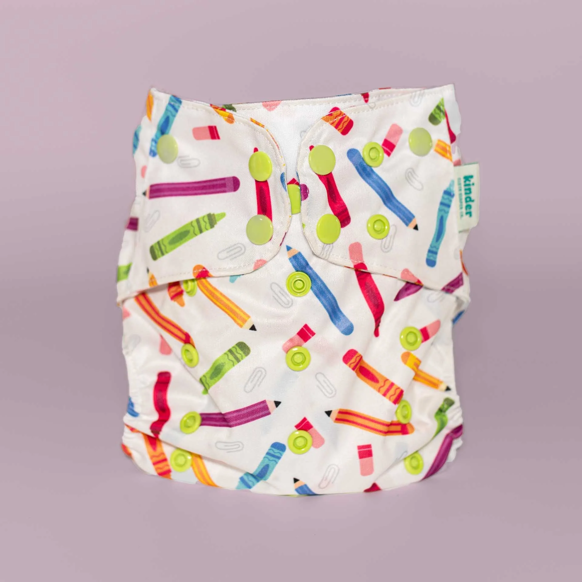 Kinder Cloth Diaper Co. Patterned Basics Pocket Cloth Diaper with Athletic Wicking Jersey