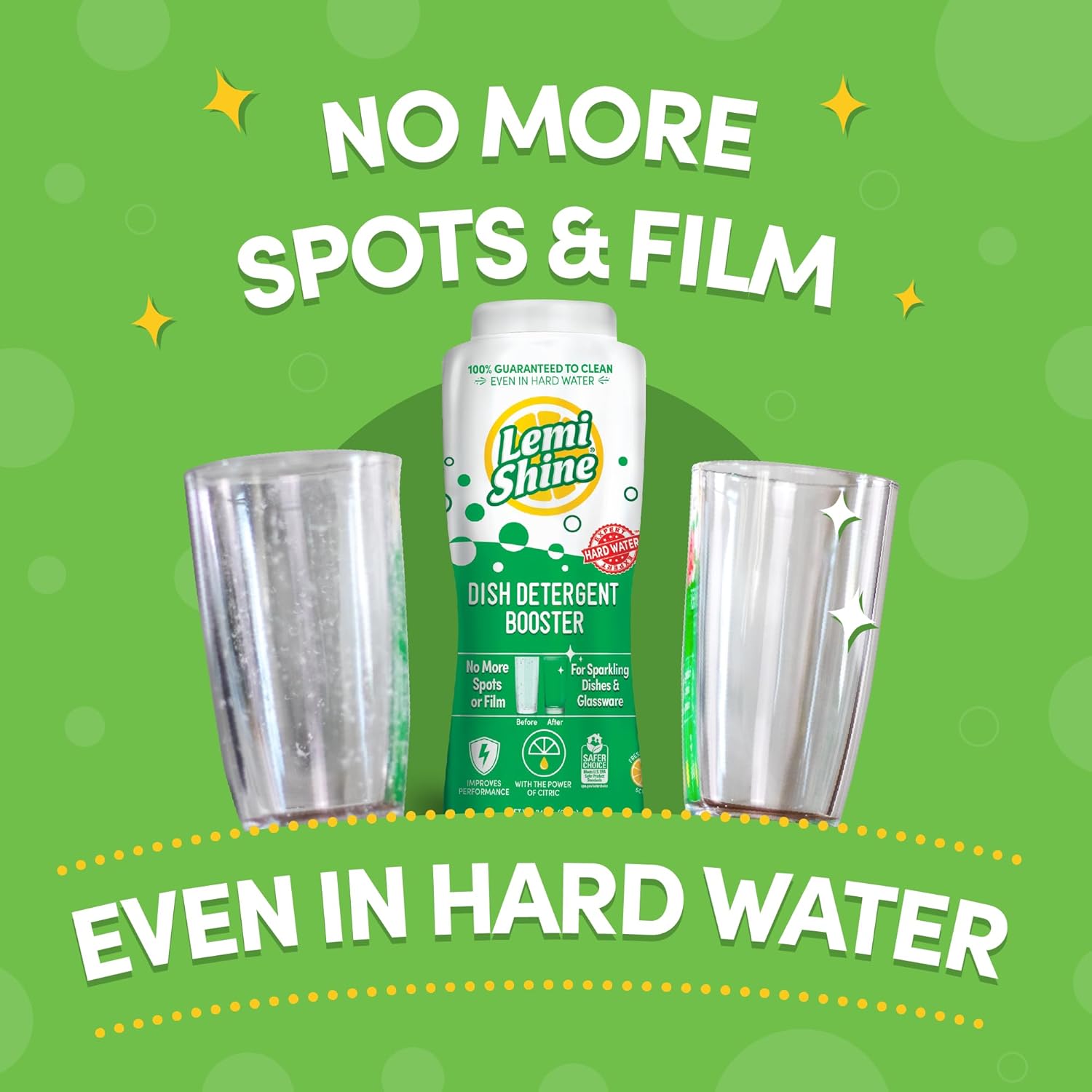 Lemi Shine Dish Detergent Booster, Hard Water Stain Remover, Multi-Use Citric Acid Cleaner (1.5 Pound (Pack of 2))