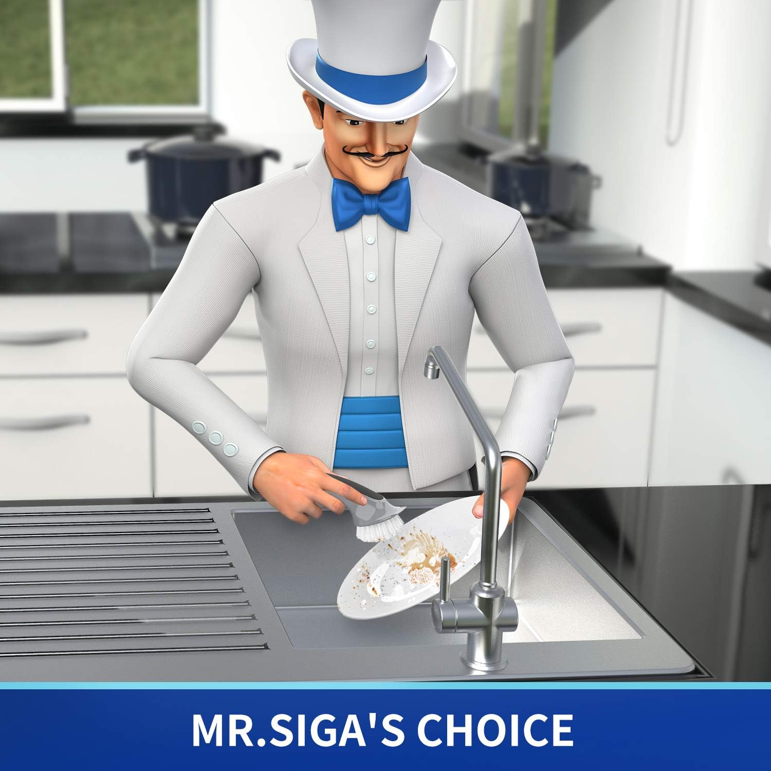 MR.SIGA Pot and Pan Cleaning Brush - Pack of 2