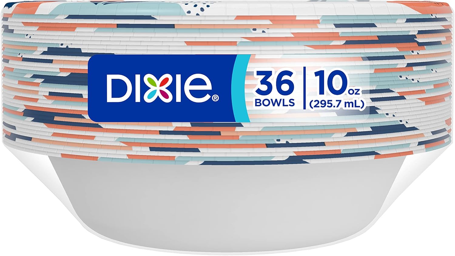 Dixie Small Paper Bowls, 10 Oz, 36 Count (Pack of 8), Microwave-Safe, Soak-Proof, Disposable Bowls Great For Snacks, Dessert, And Light Lunch Meals